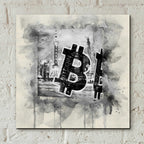 Epic Art 'Bitcoin Block' by Surma and Guillen, Acrylic Glass Wall Art,12x12