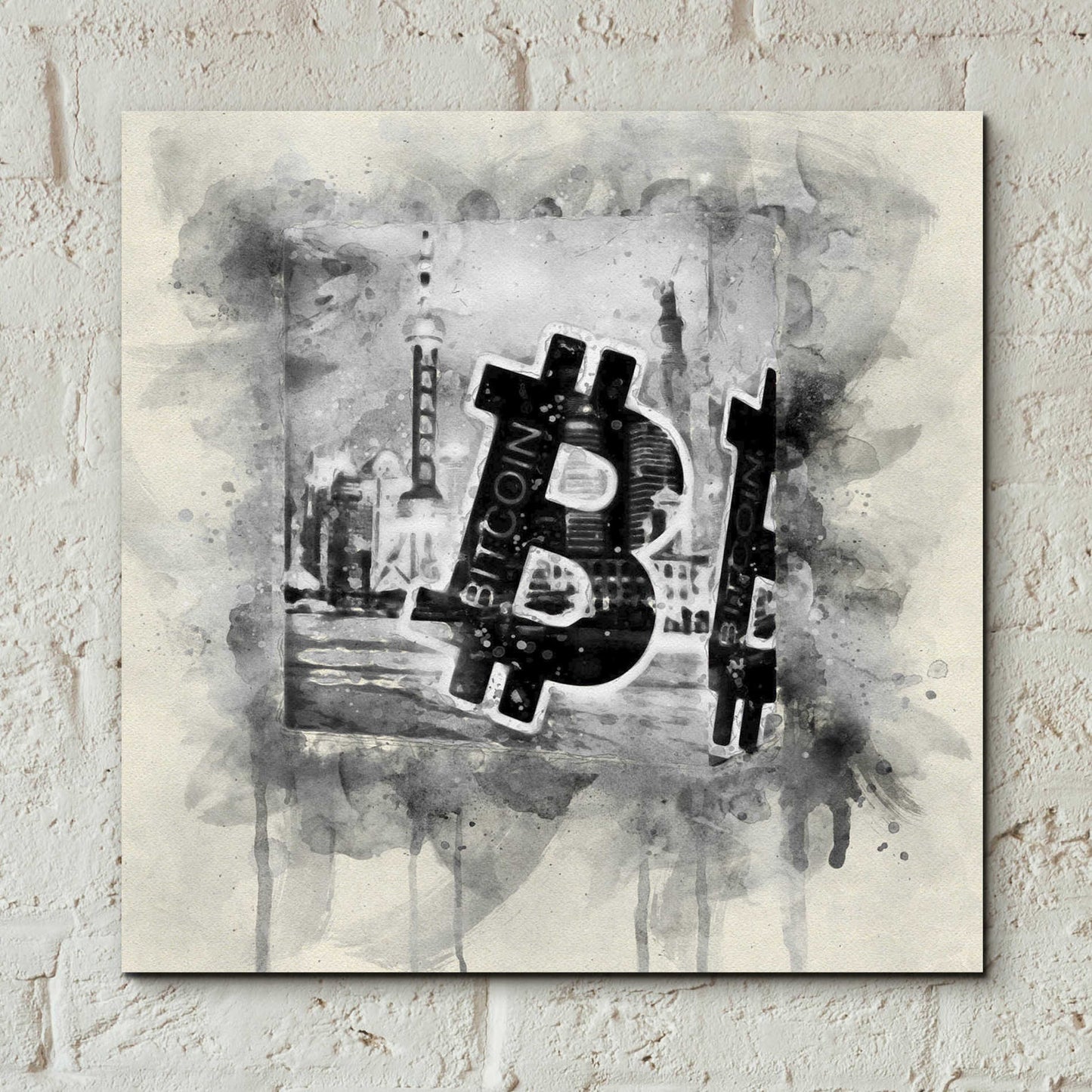 Epic Art 'Bitcoin Block' by Surma and Guillen, Acrylic Glass Wall Art,12x12