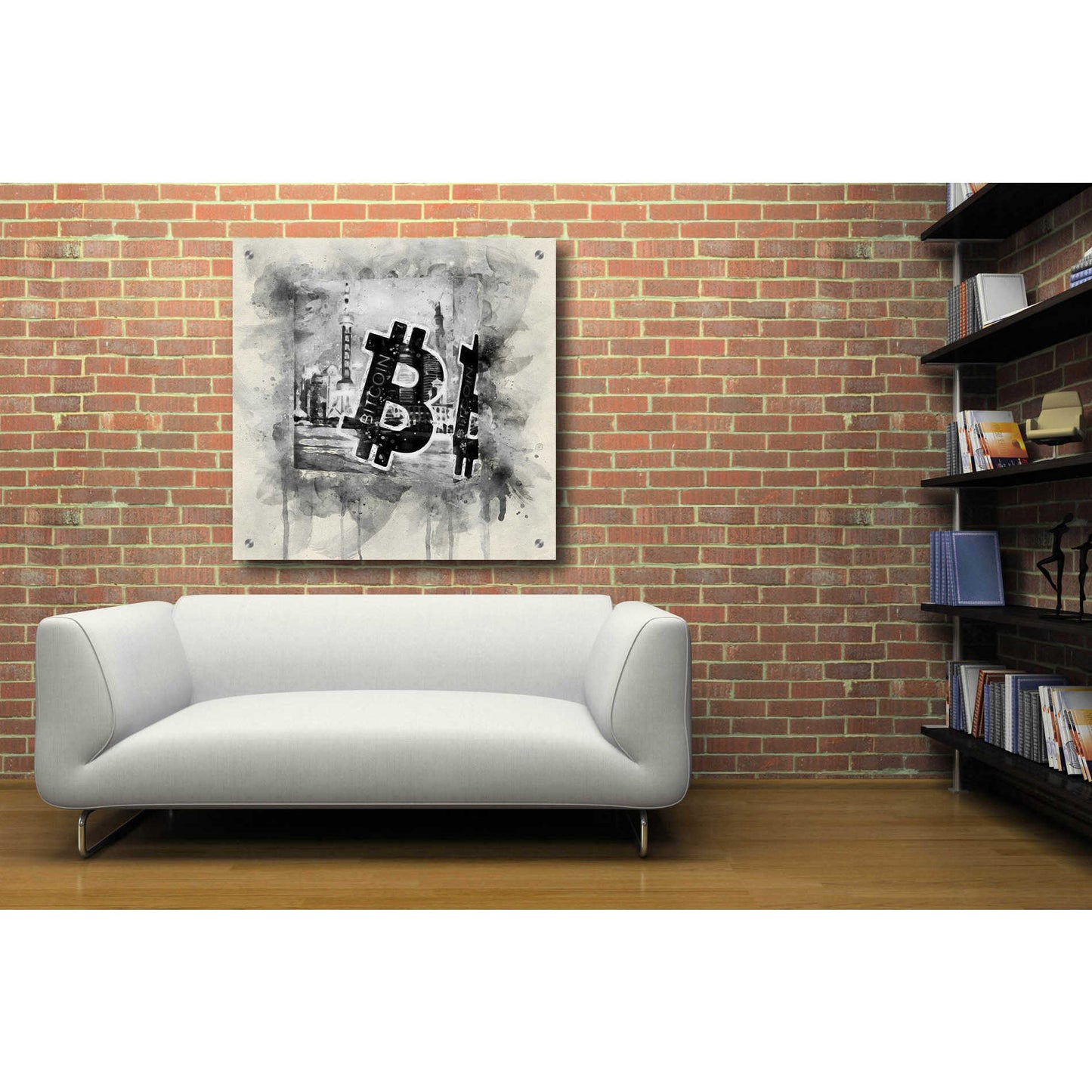 Epic Art 'Bitcoin Block' by Surma and Guillen, Acrylic Glass Wall Art,36x36