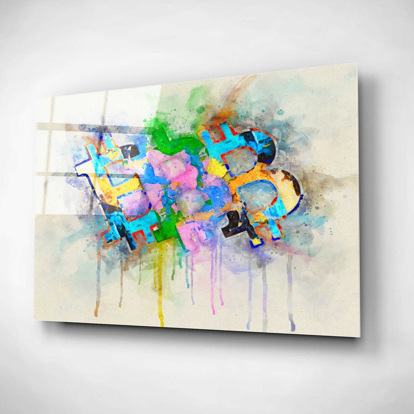 Epic Art 'Bitcoin Abstract' by Surma and Guillen, Acrylic Glass Wall Art,24x16
