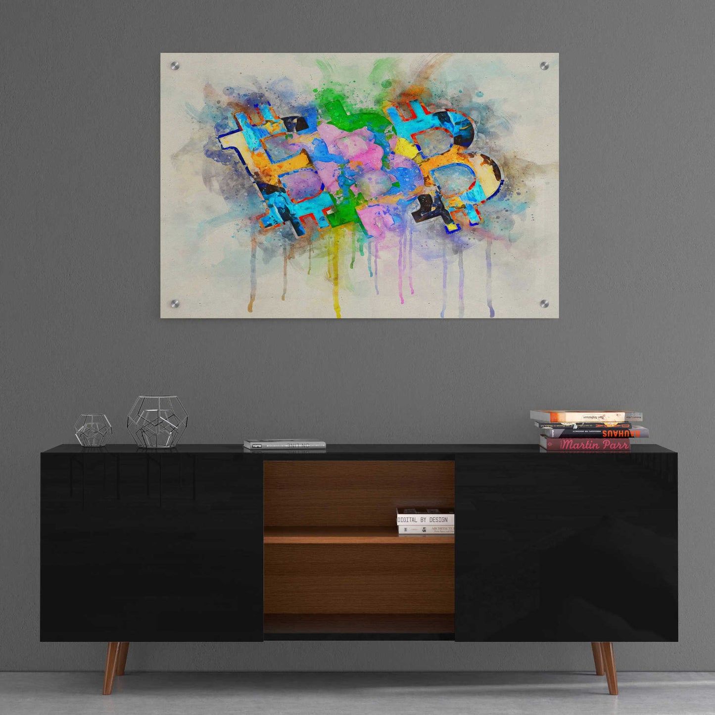 Epic Art 'Bitcoin Abstract' by Surma and Guillen, Acrylic Glass Wall Art,36x24