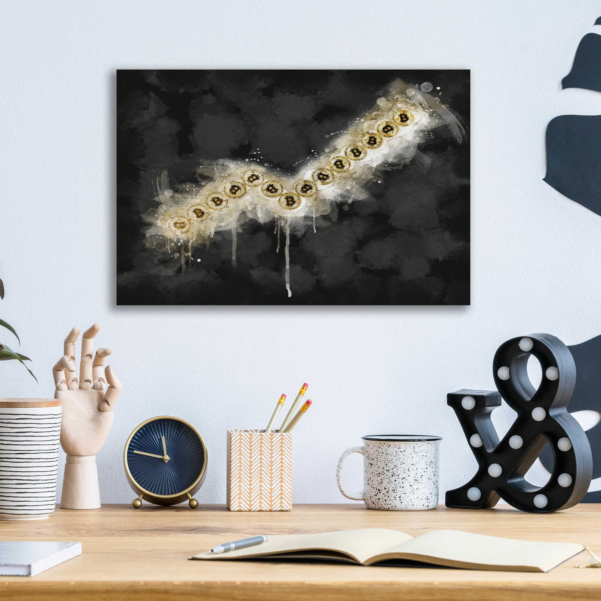 Epic Art 'Bitcoin Going Up' by Surma and Guillen, Acrylic Glass Wall Art,16x12