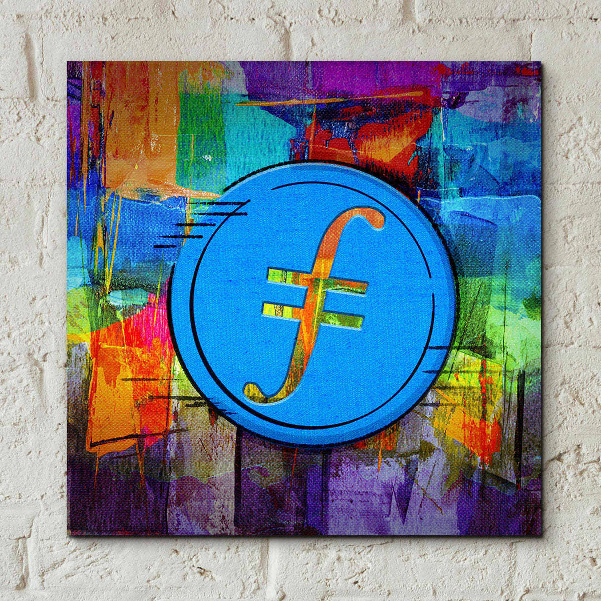 Epic Art 'FIL Filecoin Crypto Coin,' Acrylic Glass Wall Art,12x12