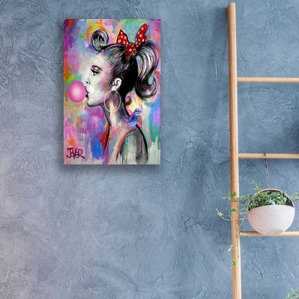 Epic Art 'Bubble Girl' by Loui Jover, Acrylic Glass Wall Art,16x24