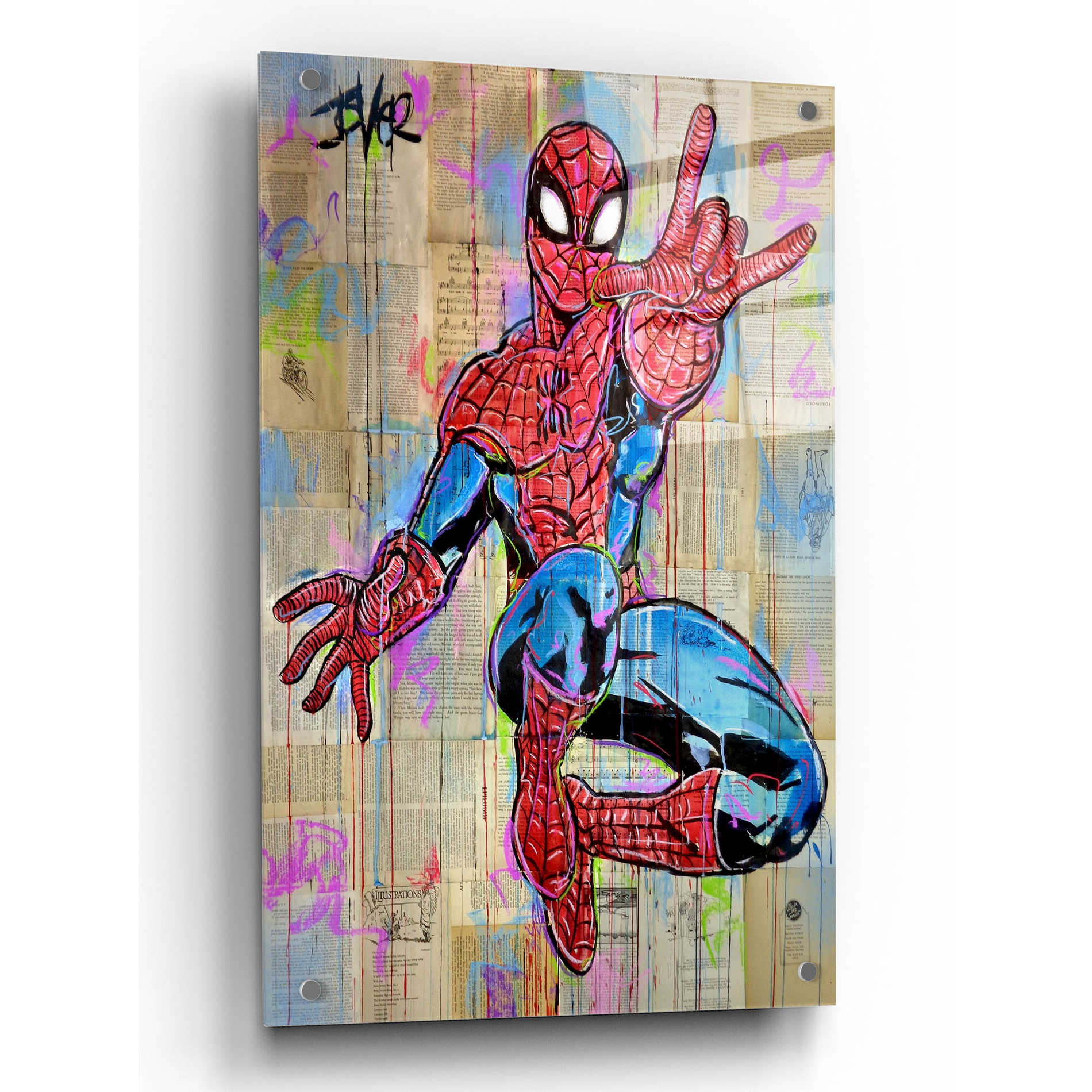 Epic Art 'Spiderpop' by Loui Jover, Acrylic Glass Wall Art,24x36