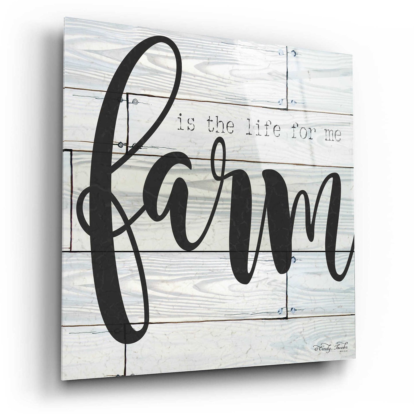 Epic Art 'Farm is the Life for Me' by Cindy Jacobs, Acrylic Glass Wall Art,12x12