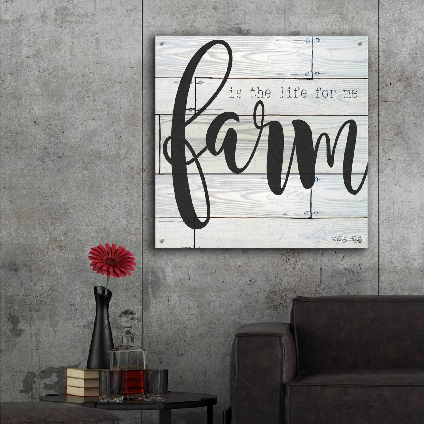 Epic Art 'Farm is the Life for Me' by Cindy Jacobs, Acrylic Glass Wall Art,36x36