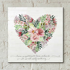 Epic Art 'Love is Patient Flower Heart' by Cindy Jacobs, Acrylic Glass Wall Art,12x12
