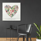 Epic Art 'Love is Patient Flower Heart' by Cindy Jacobs, Acrylic Glass Wall Art,36x36