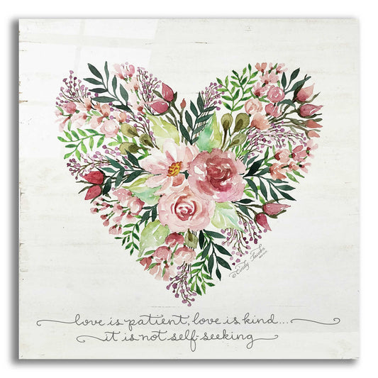 Epic Art 'Love is Patient Flower Heart' by Cindy Jacobs, Acrylic Glass Wall Art