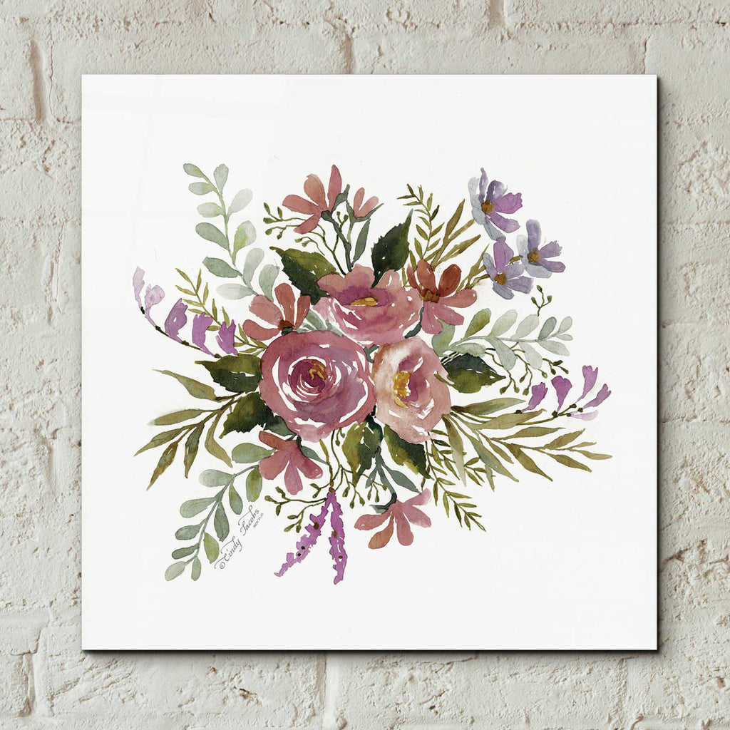 Epic Art 'Floral Spray I' by Cindy Jacobs, Acrylic Glass Wall Art,12x12