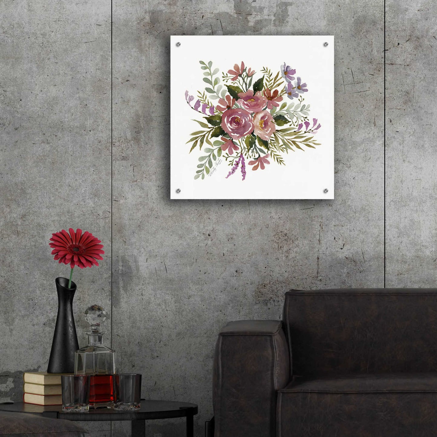 Epic Art 'Floral Spray I' by Cindy Jacobs, Acrylic Glass Wall Art,24x24