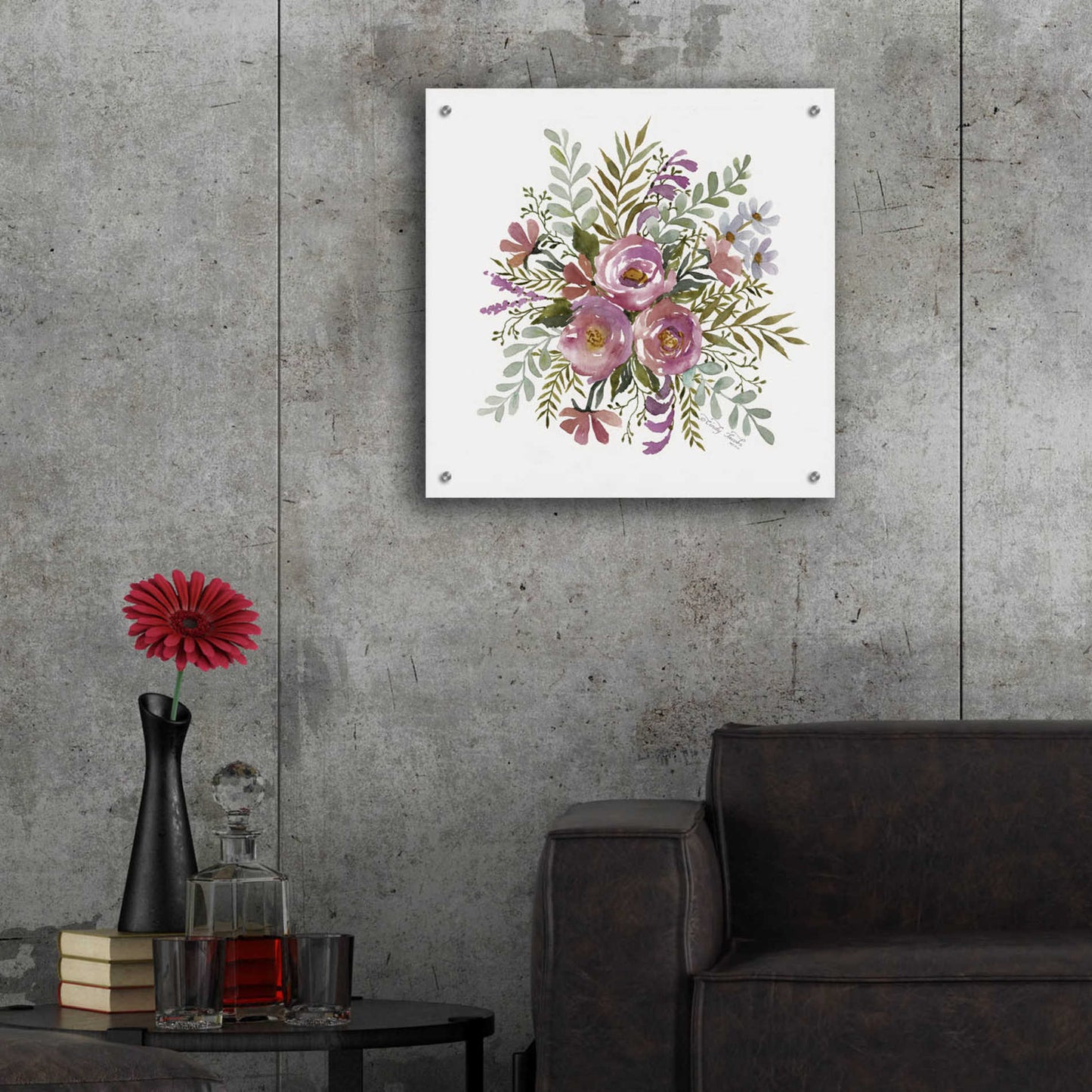 Epic Art 'Floral Spray II' by Cindy Jacobs, Acrylic Glass Wall Art,24x24