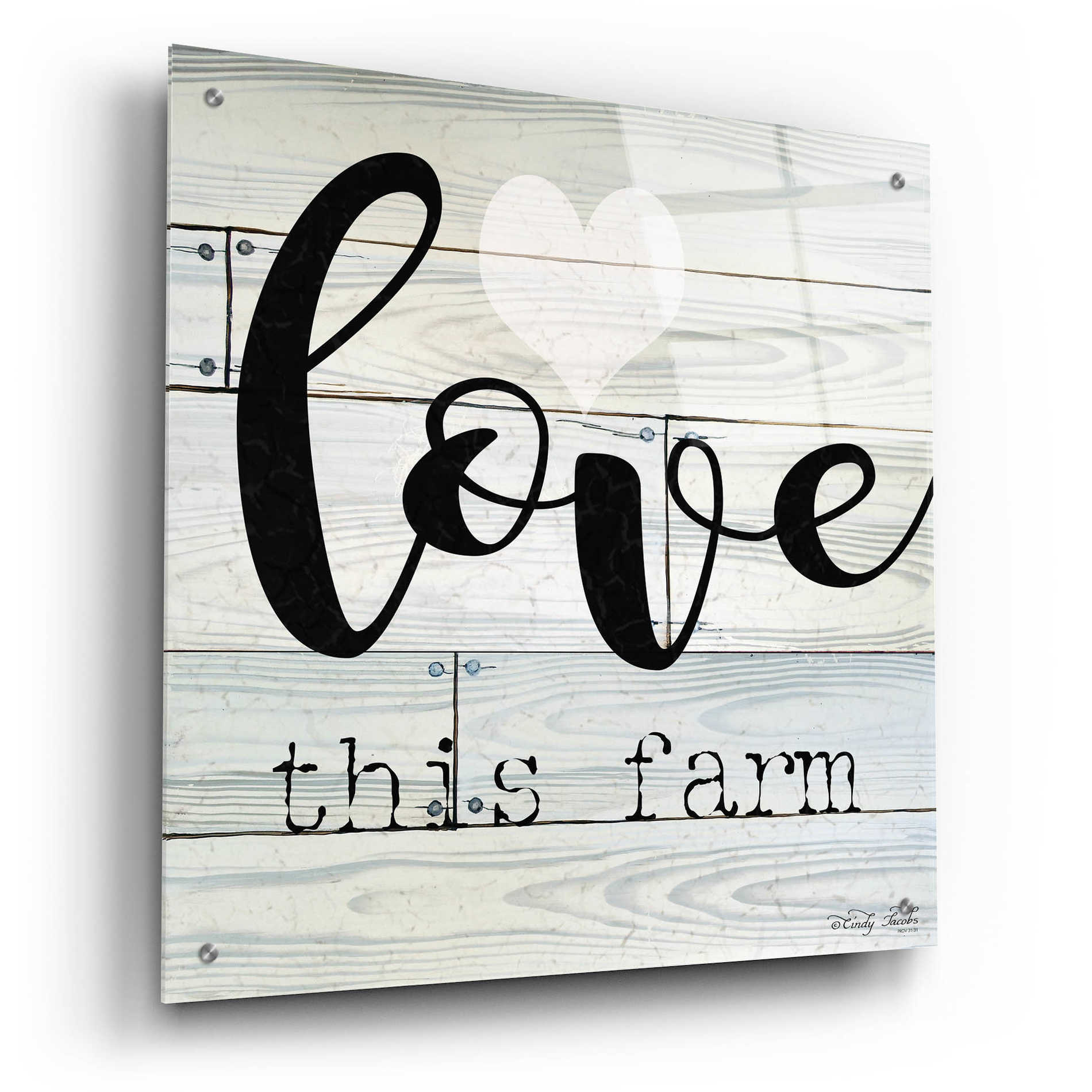 Epic Art 'Love This Farm' by Cindy Jacobs, Acrylic Glass Wall Art,24x24