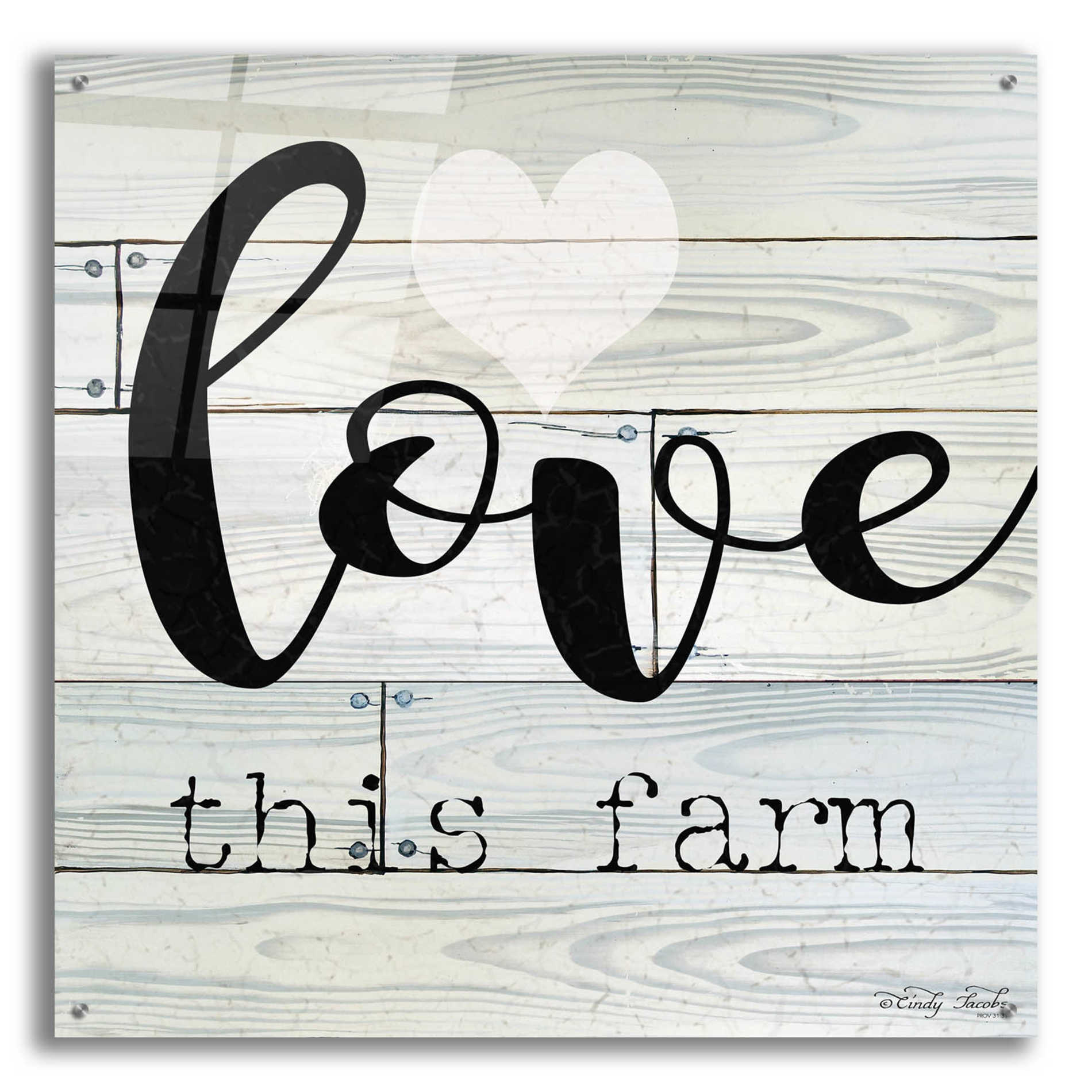 Epic Art 'Love This Farm' by Cindy Jacobs, Acrylic Glass Wall Art,36x36