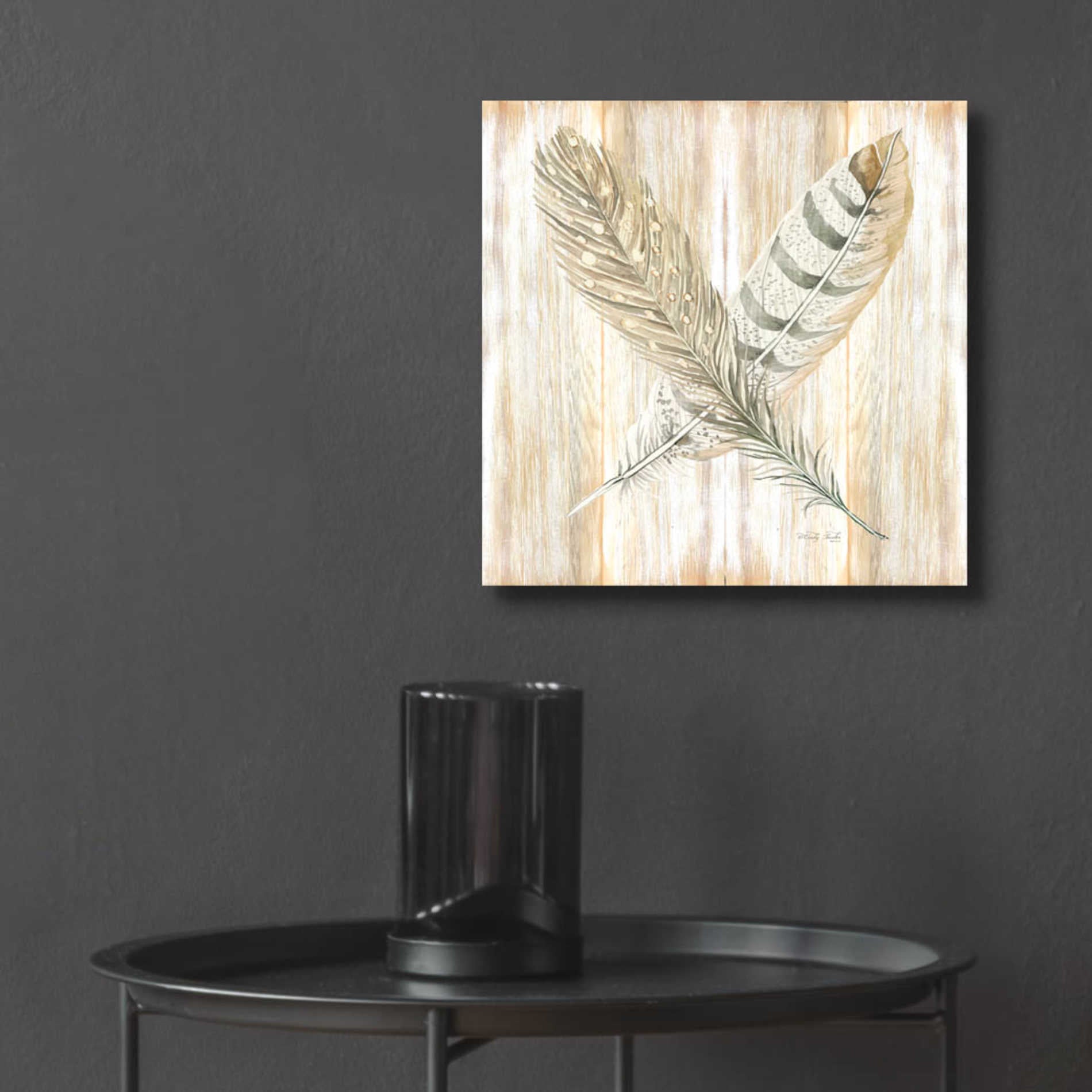 Epic Art 'Feathers Crossed II' by Cindy Jacobs, Acrylic Glass Wall Art,12x12