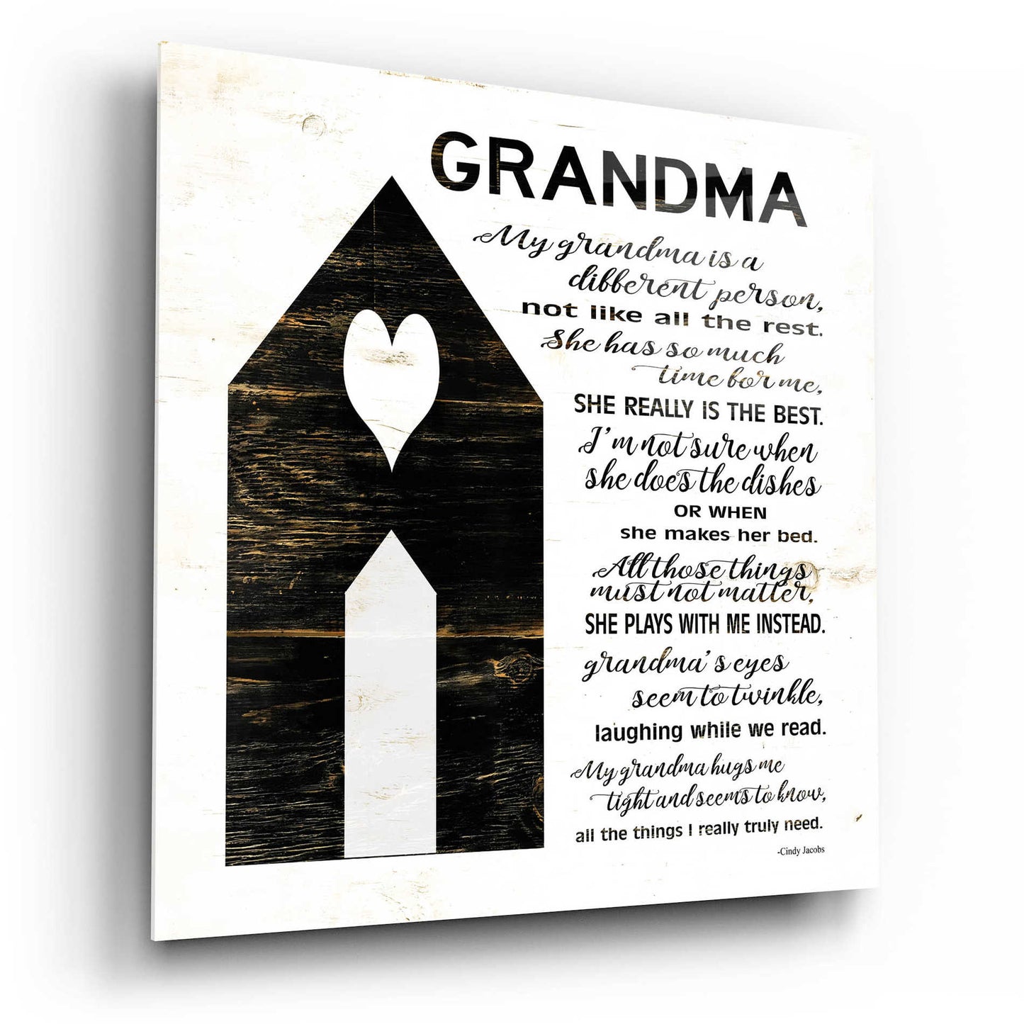 Epic Art 'My Grandma is the Best' by Cindy Jacobs, Acrylic Glass Wall Art,12x12