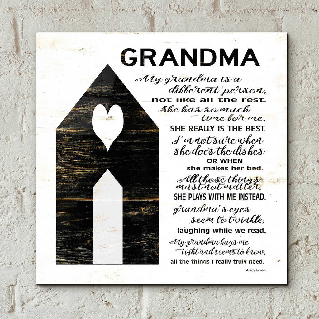 Epic Art 'My Grandma is the Best' by Cindy Jacobs, Acrylic Glass Wall Art,12x12