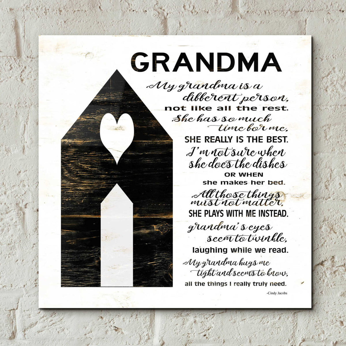 Epic Art 'My Grandma is the Best' by Cindy Jacobs, Acrylic Glass Wall Art,12x12