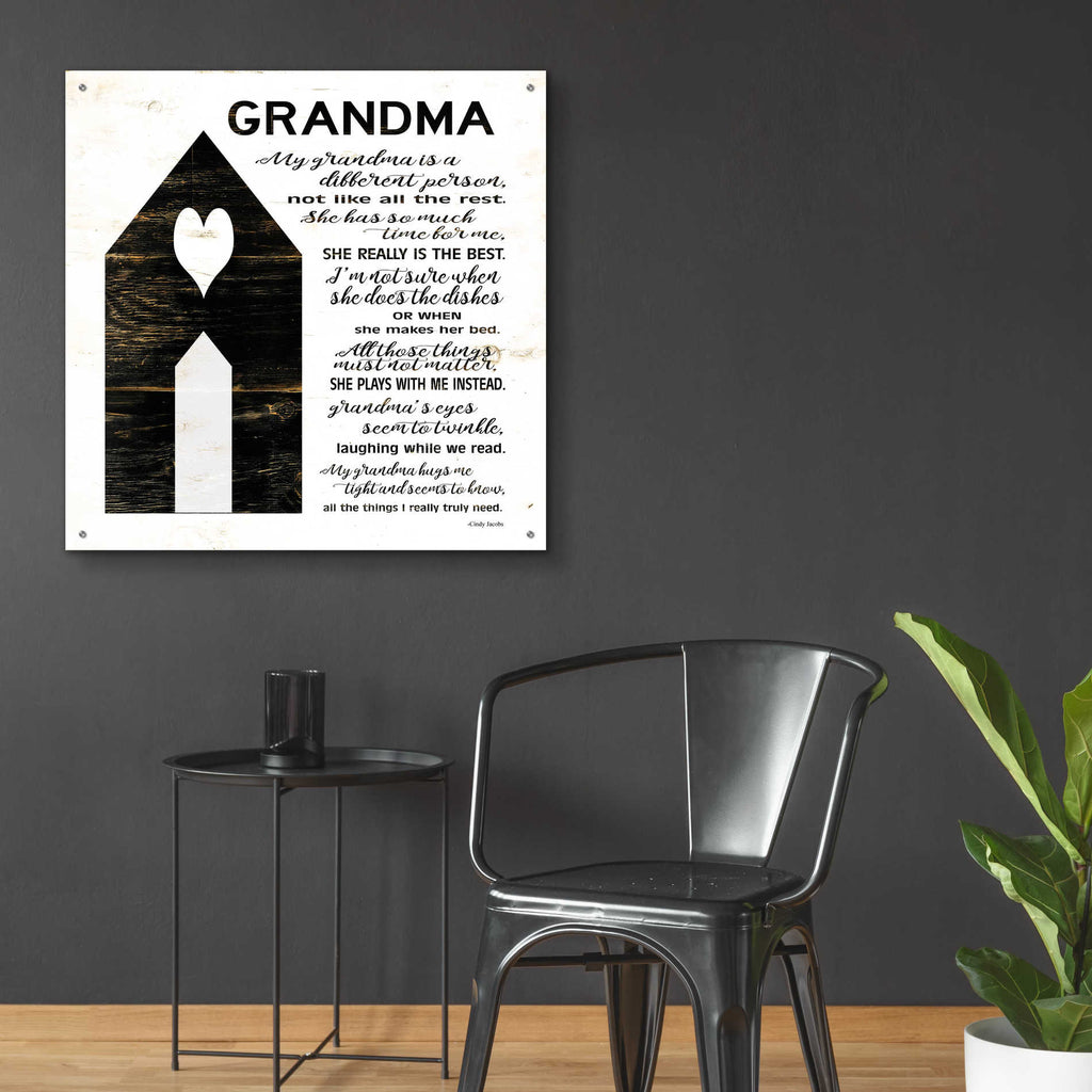 Epic Art 'My Grandma is the Best' by Cindy Jacobs, Acrylic Glass Wall Art,36x36