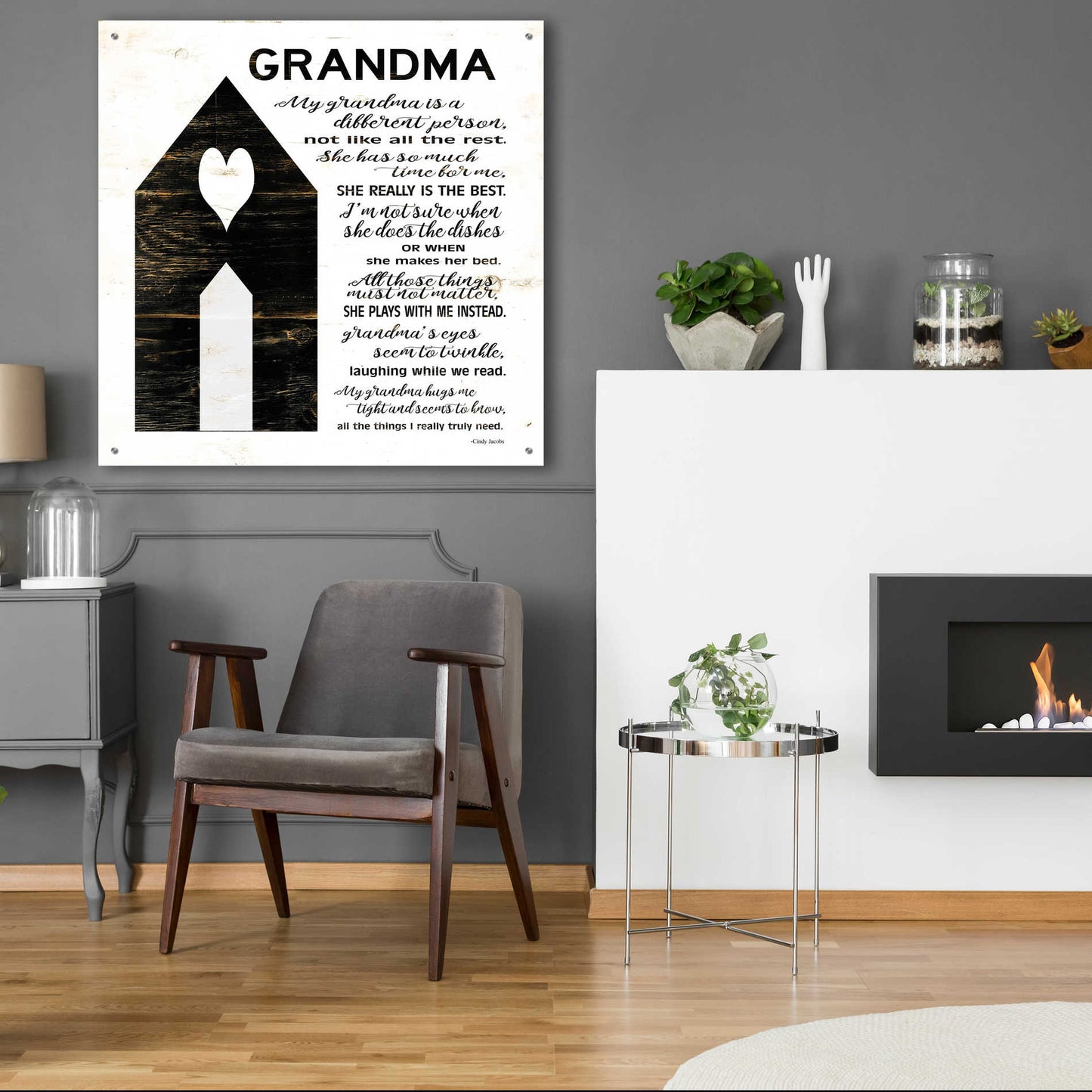 Epic Art 'My Grandma is the Best' by Cindy Jacobs, Acrylic Glass Wall Art,36x36