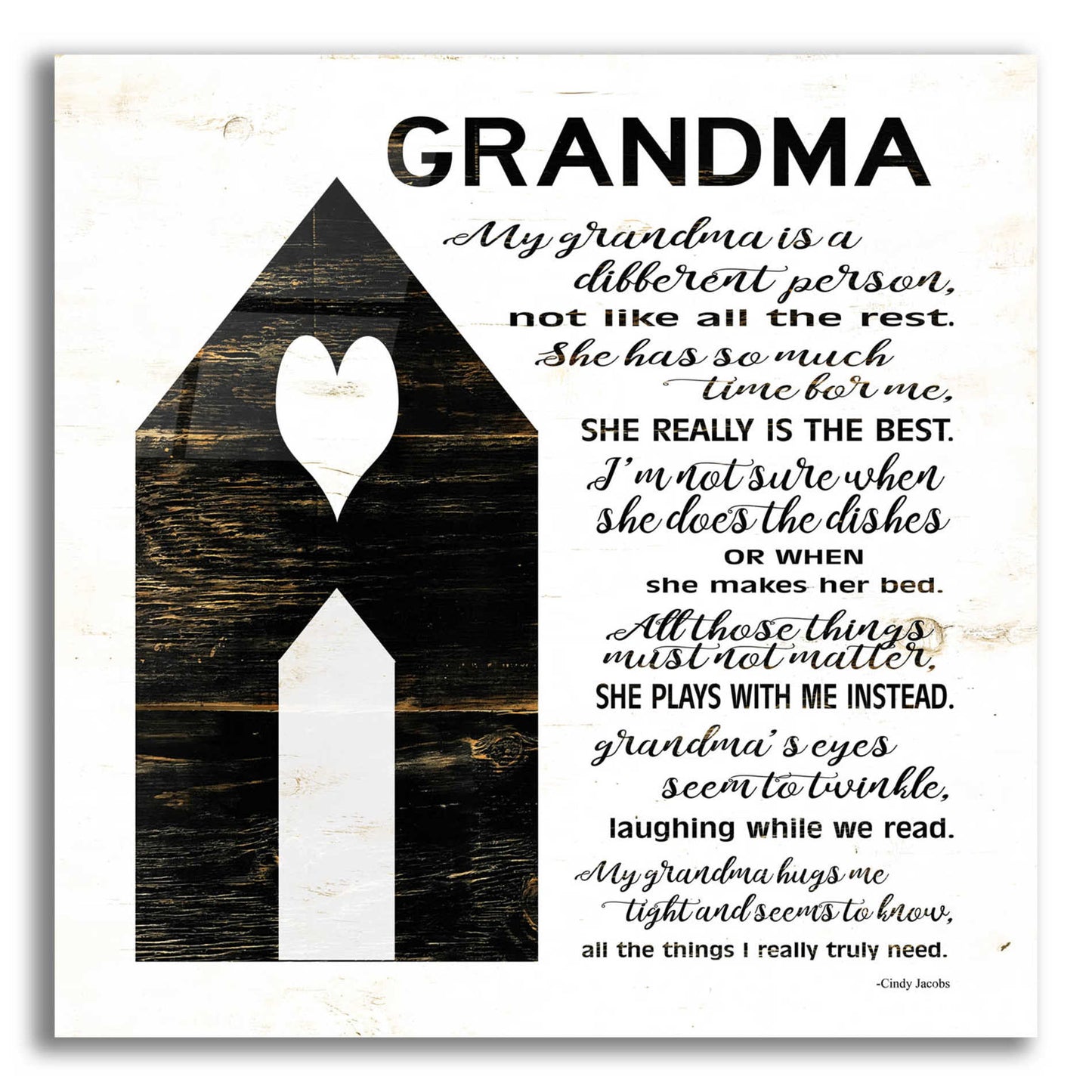 Epic Art 'My Grandma is the Best' by Cindy Jacobs, Acrylic Glass Wall Art
