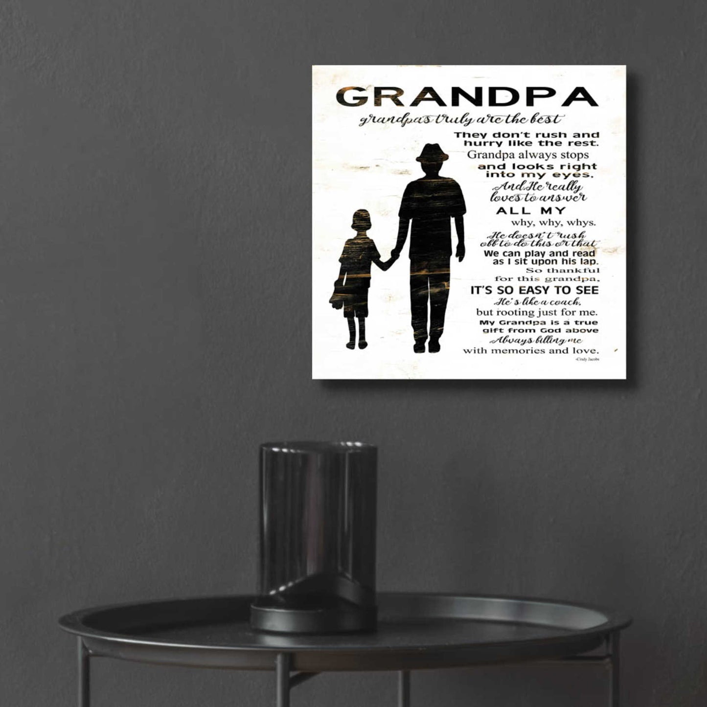 Epic Art 'My Grandpa is the Best' by Cindy Jacobs, Acrylic Glass Wall Art,12x12