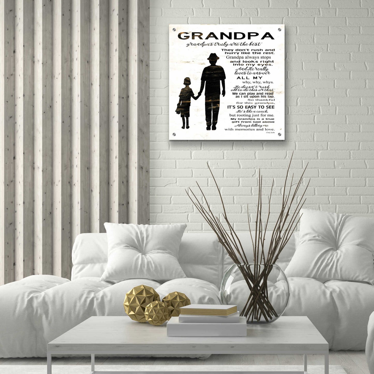 Epic Art 'My Grandpa is the Best' by Cindy Jacobs, Acrylic Glass Wall Art,24x24