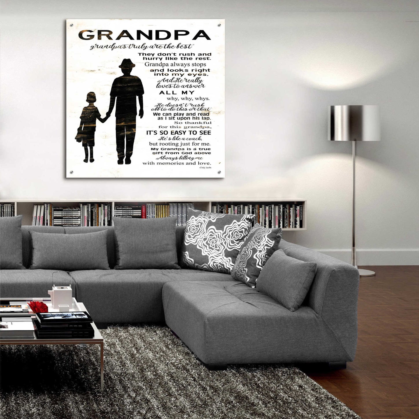 Epic Art 'My Grandpa is the Best' by Cindy Jacobs, Acrylic Glass Wall Art,36x36