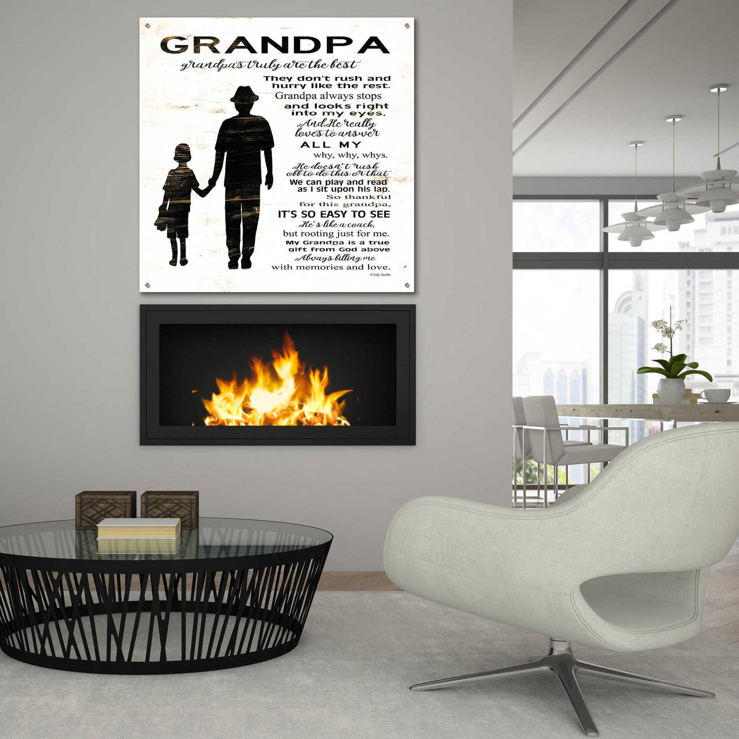 Epic Art 'My Grandpa is the Best' by Cindy Jacobs, Acrylic Glass Wall Art,36x36