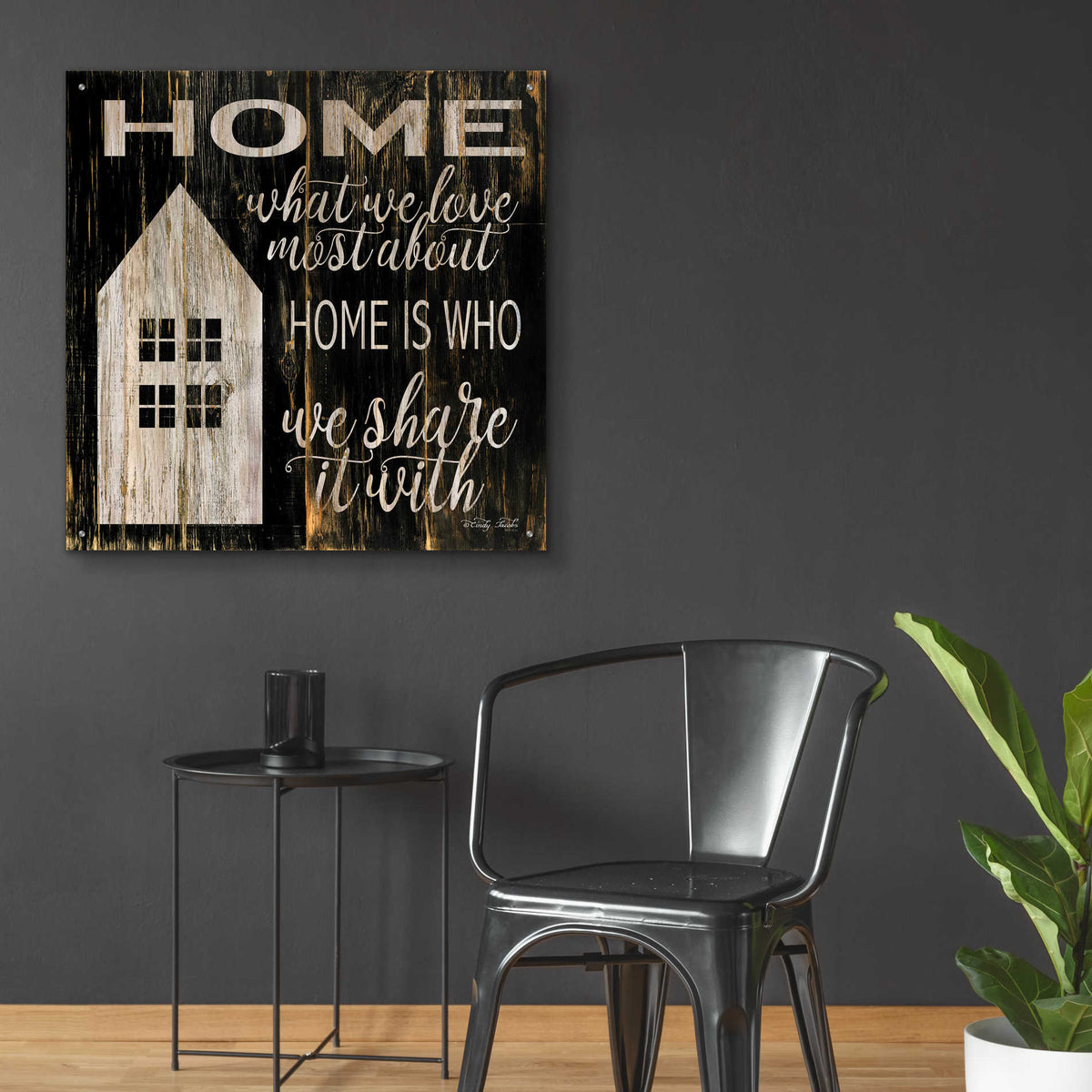 Epic Art 'Home is Who We Share It With' by Cindy Jacobs, Acrylic Glass Wall Art,36x36