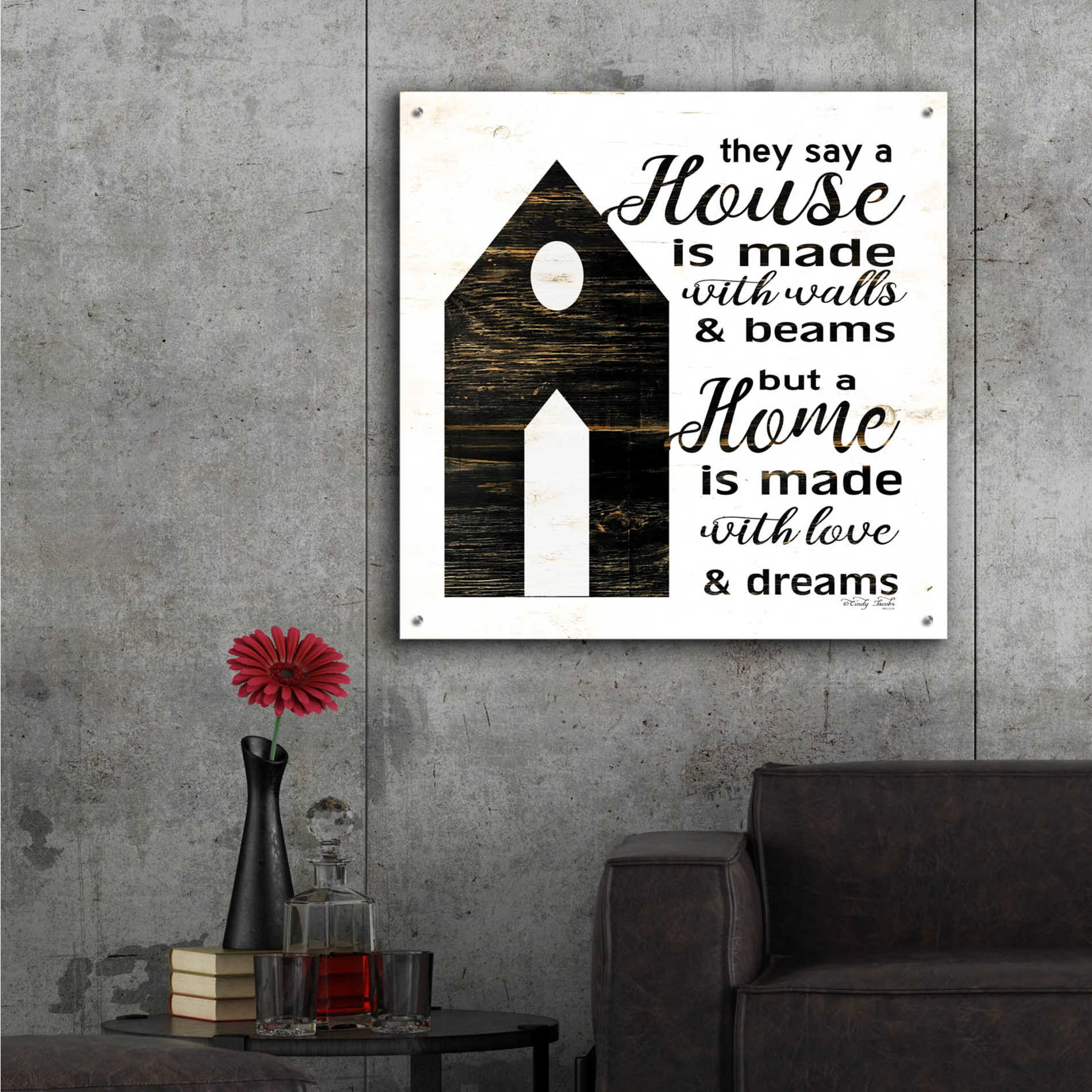 Epic Art 'A House..' by Cindy Jacobs, Acrylic Glass Wall Art,36x36