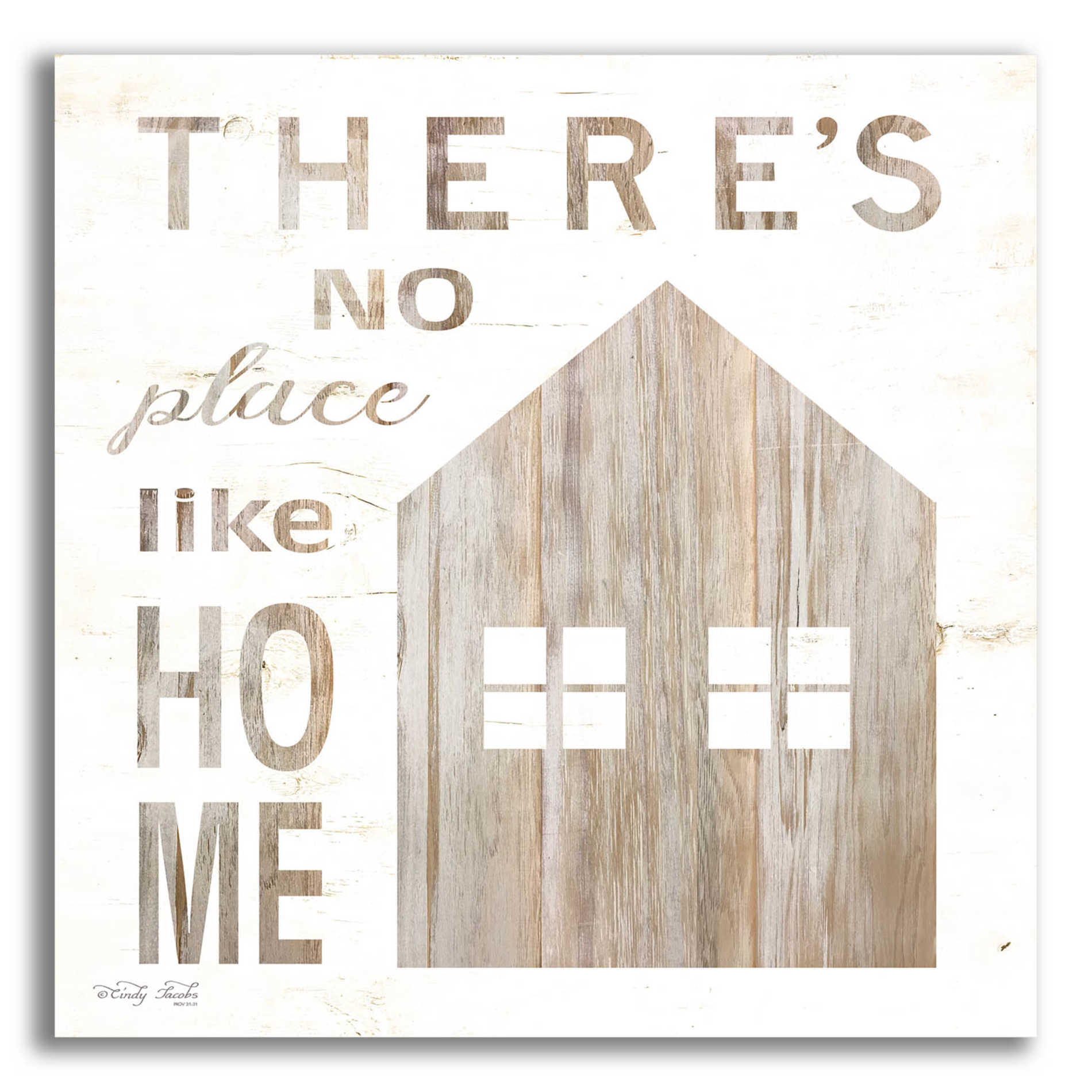 Epic Art 'There's No Place Like Home' by Cindy Jacobs, Acrylic Glass Wall Art,12x12