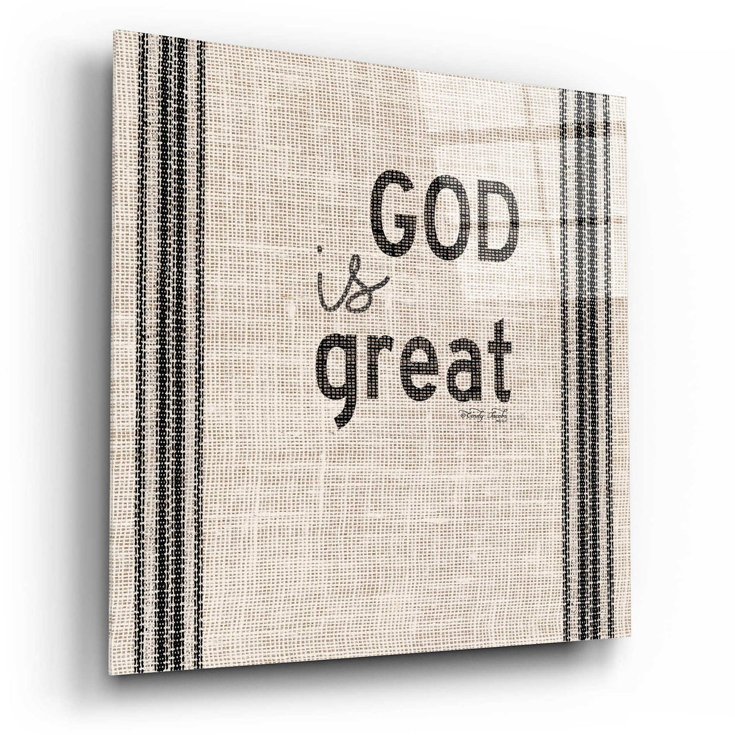 Epic Art 'God is Great' by Cindy Jacobs, Acrylic Glass Wall Art,12x12