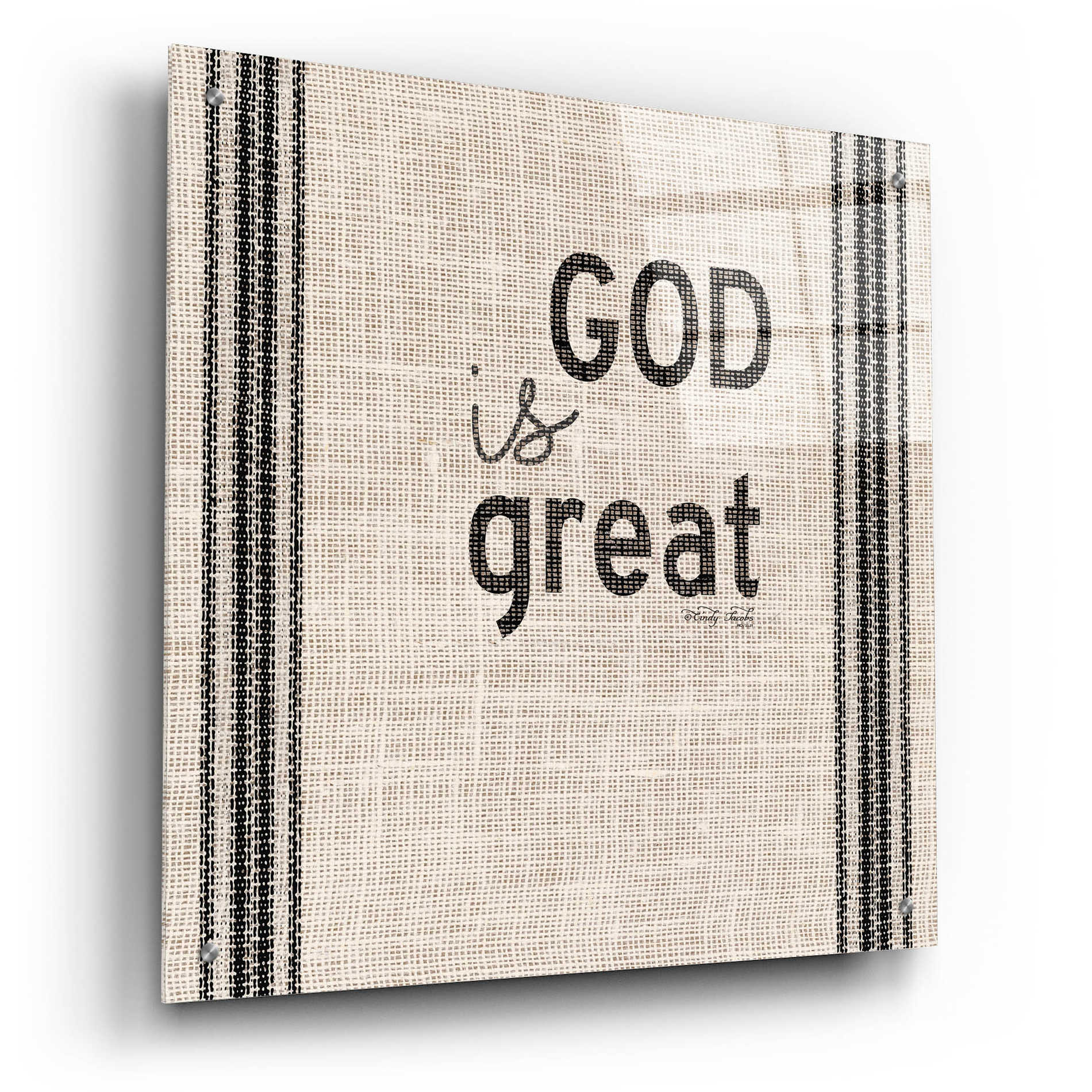 Epic Art 'God is Great' by Cindy Jacobs, Acrylic Glass Wall Art,24x24