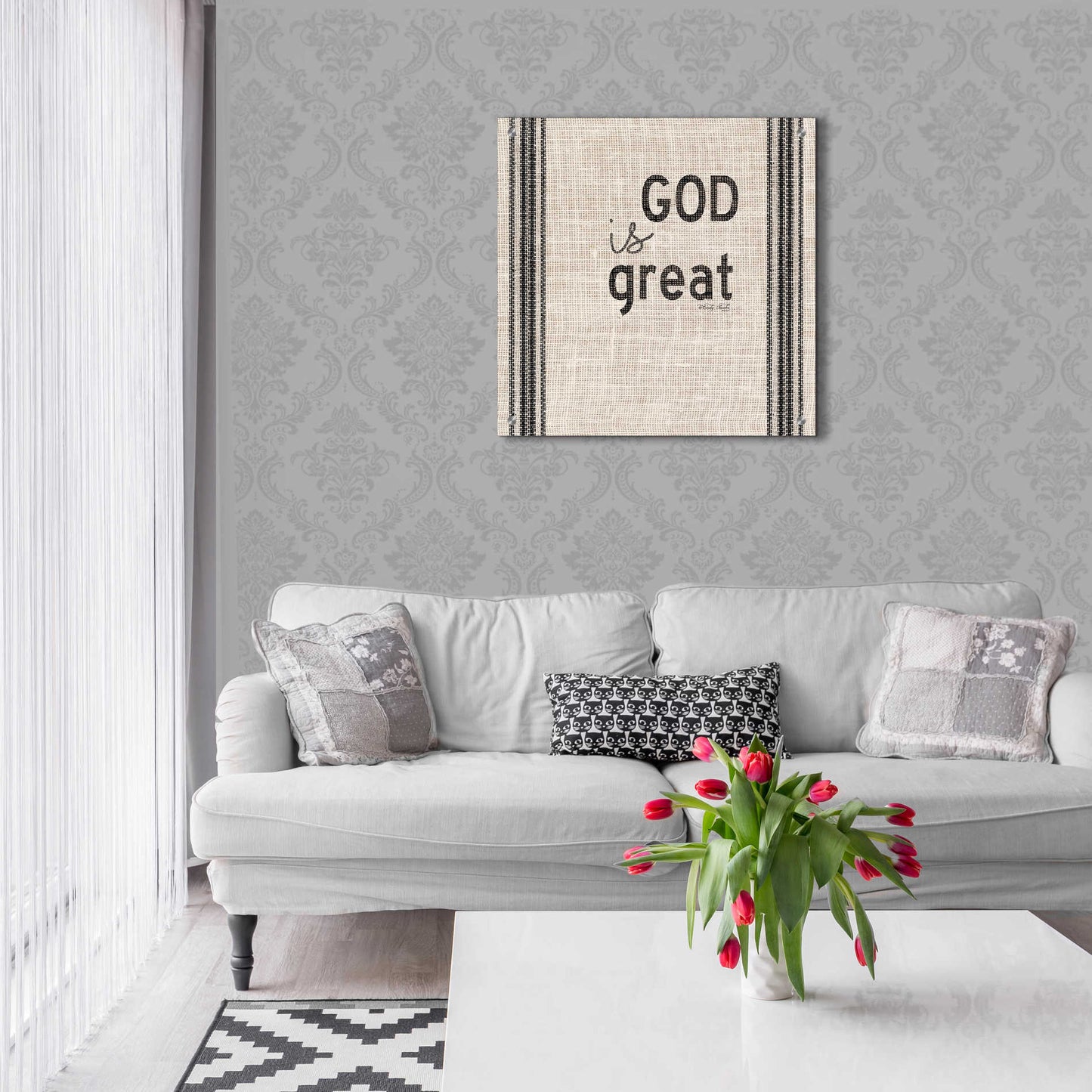 Epic Art 'God is Great' by Cindy Jacobs, Acrylic Glass Wall Art,24x24