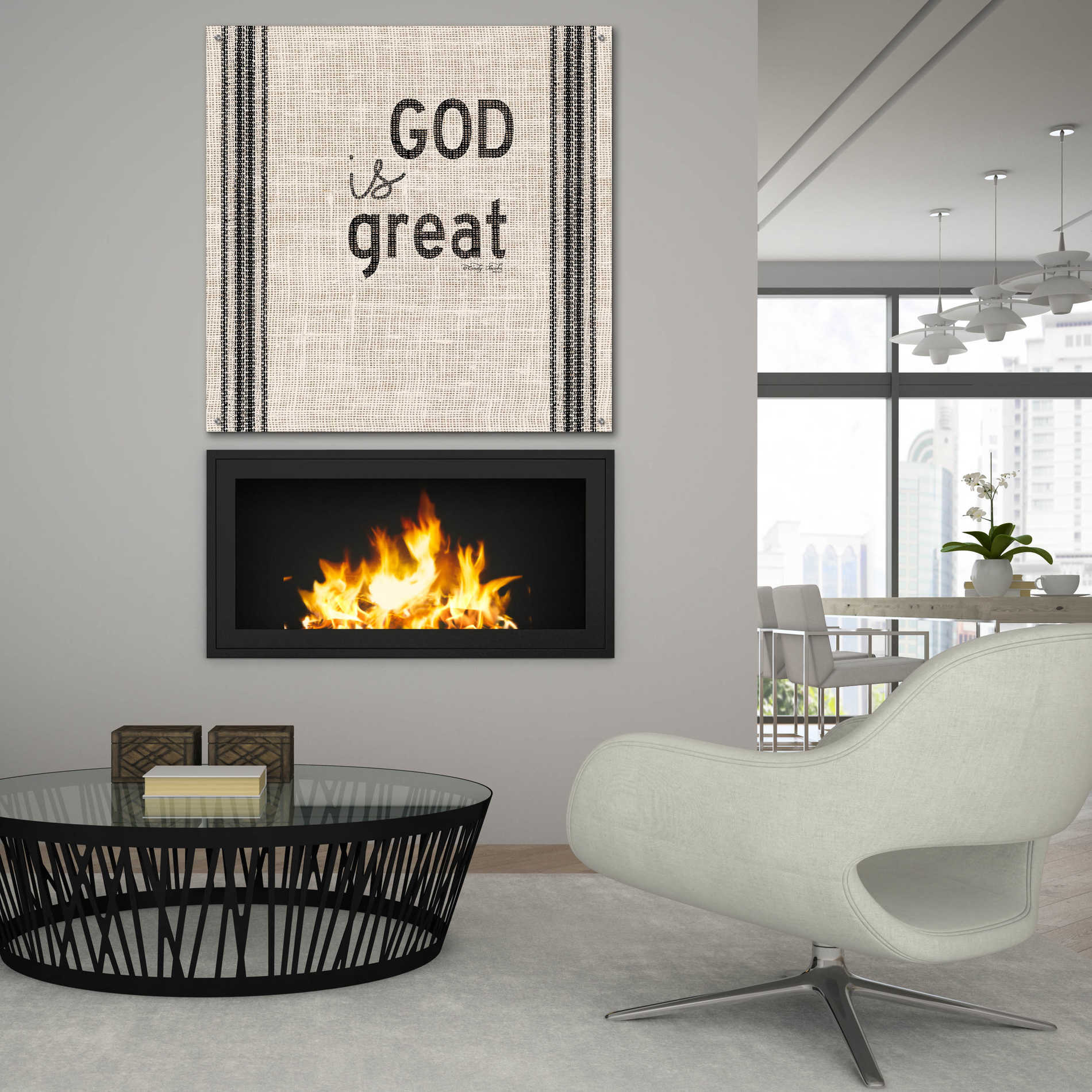 Epic Art 'God is Great' by Cindy Jacobs, Acrylic Glass Wall Art,36x36