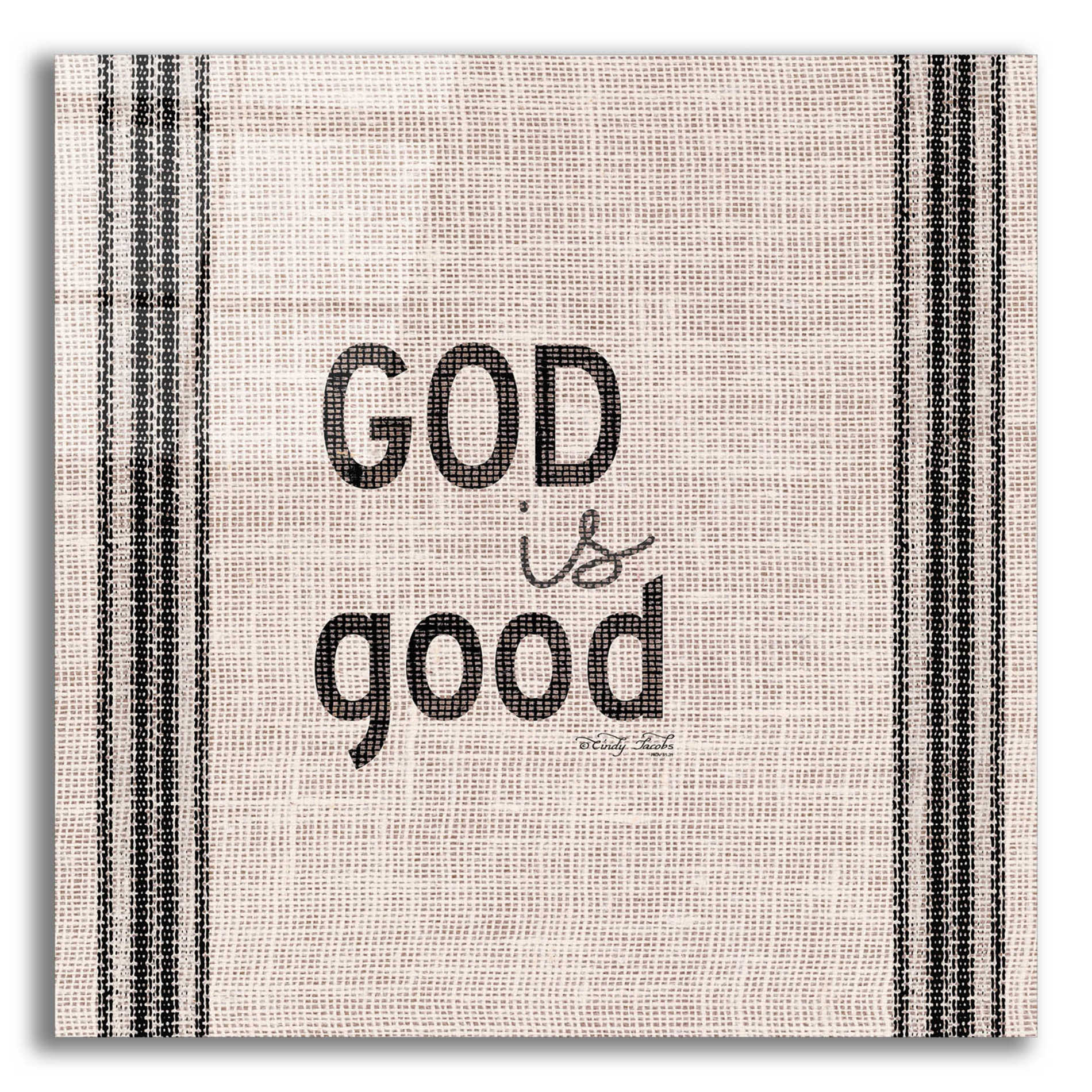 Epic Art 'God is Good' by Cindy Jacobs, Acrylic Glass Wall Art,12x12