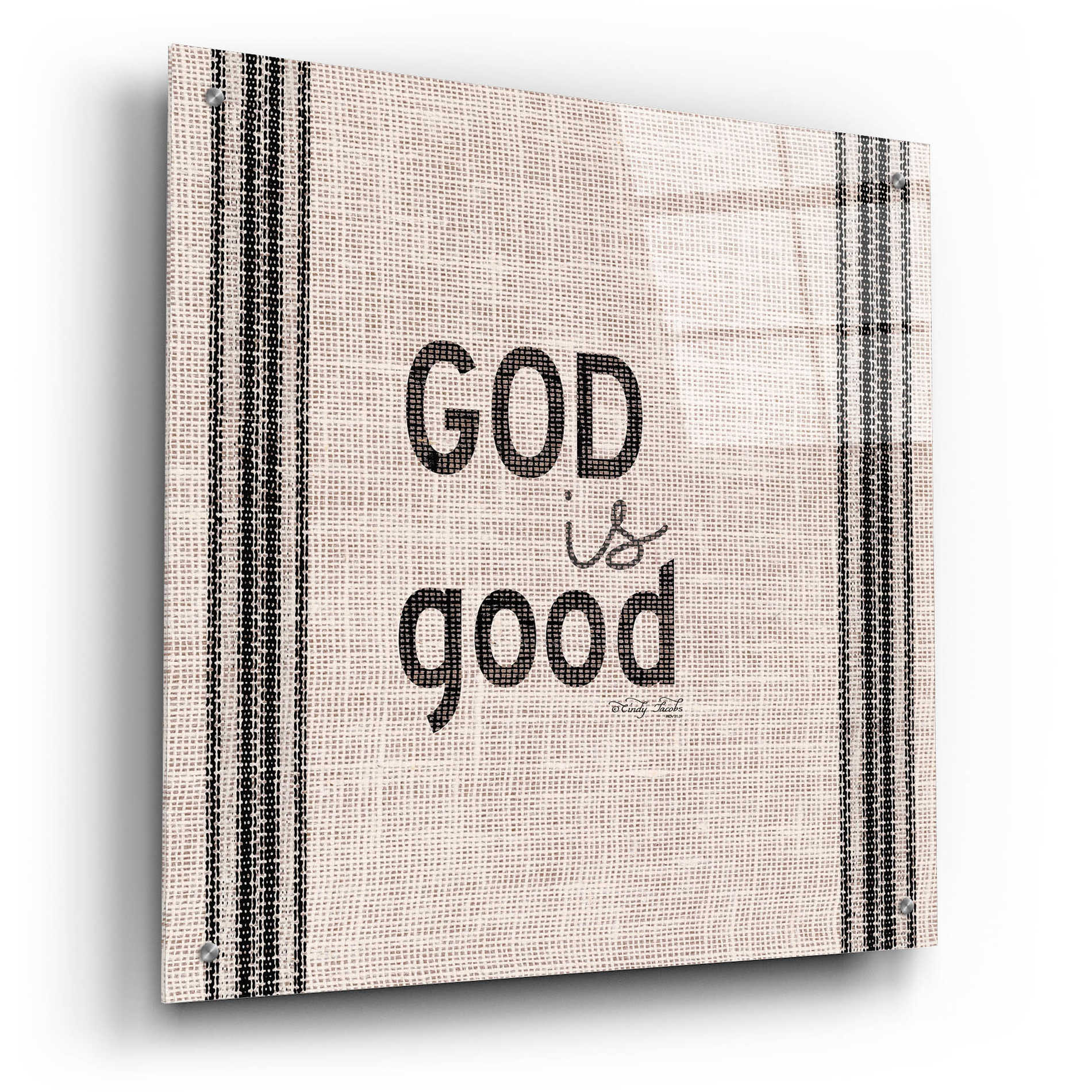 Epic Art 'God is Good' by Cindy Jacobs, Acrylic Glass Wall Art,24x24