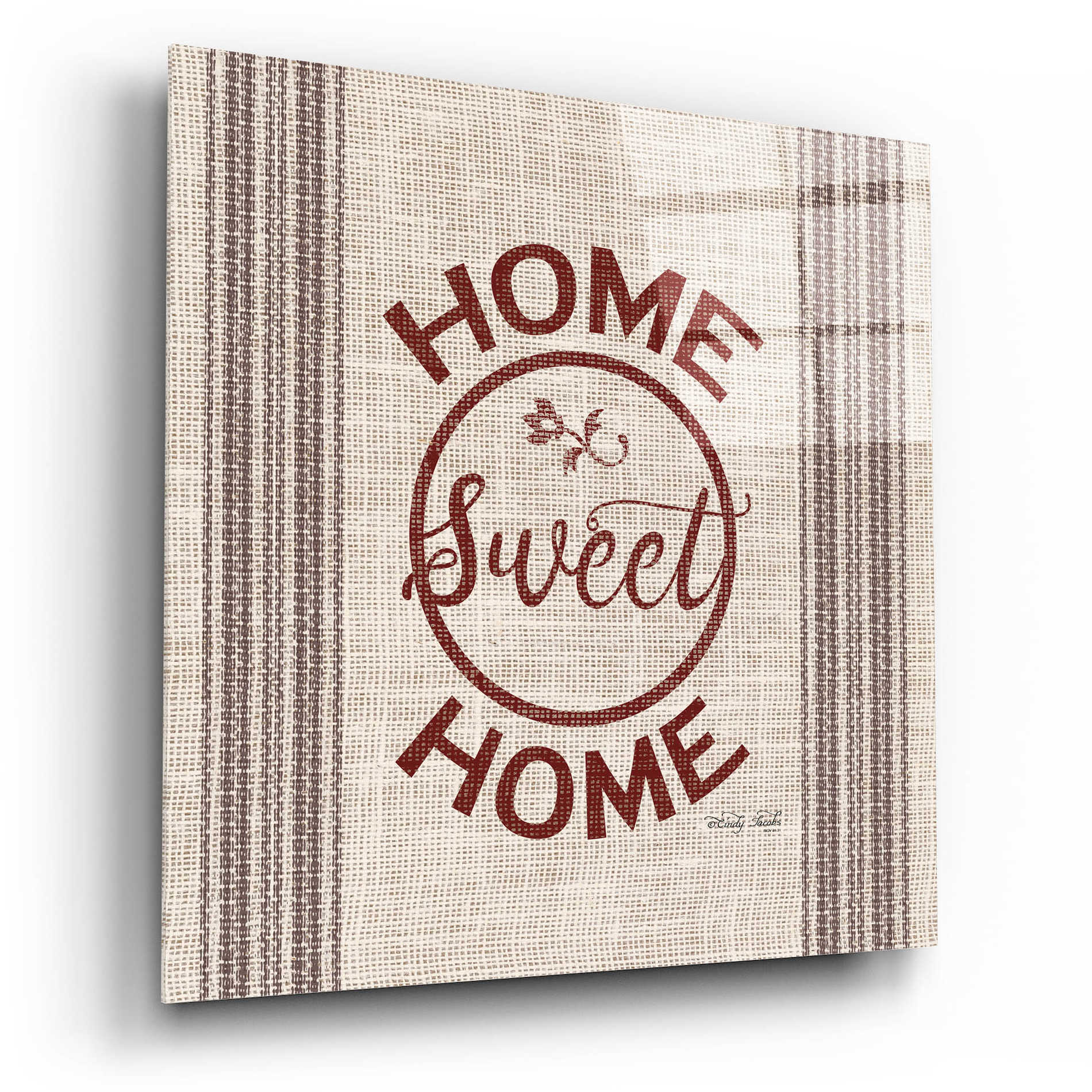 Epic Art 'Home Sweet Home Embroidery' by Cindy Jacobs, Acrylic Glass Wall Art,12x12