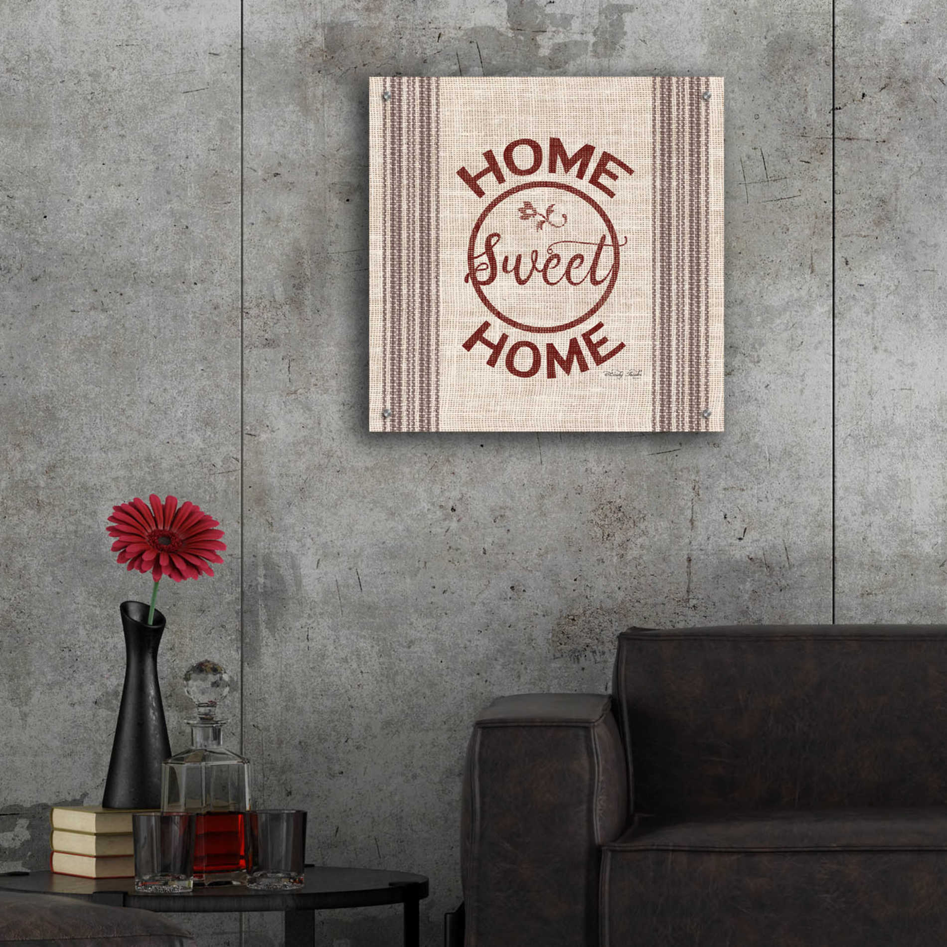 Epic Art 'Home Sweet Home Embroidery' by Cindy Jacobs, Acrylic Glass Wall Art,24x24