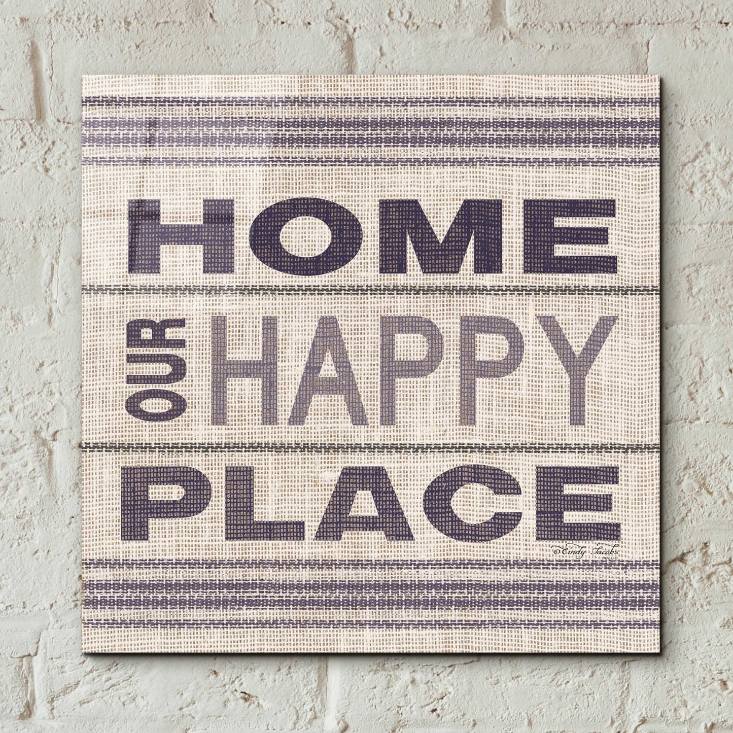 Epic Art 'Home - Our Happy Place' by Cindy Jacobs, Acrylic Glass Wall Art,12x12