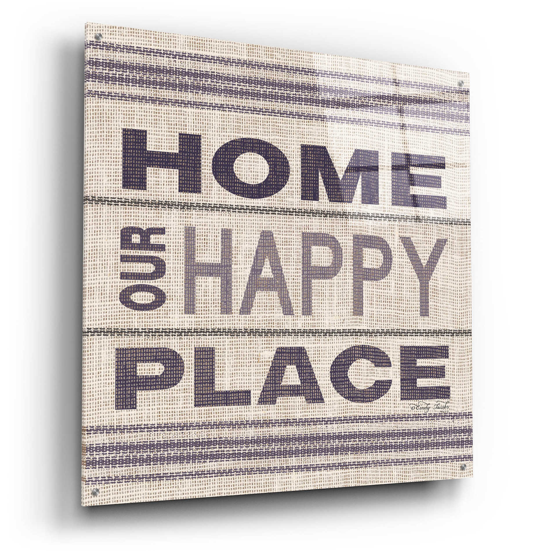Epic Art 'Home - Our Happy Place' by Cindy Jacobs, Acrylic Glass Wall Art,36x36