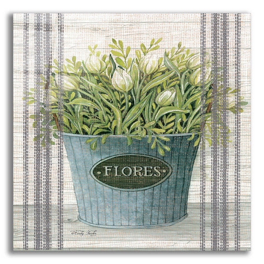 Epic Art 'Galvanized Flores' by Cindy Jacobs, Acrylic Glass Wall Art