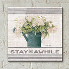 Epic Art 'Galvanized Peonies Stay Awhile' by Cindy Jacobs, Acrylic Glass Wall Art,12x12