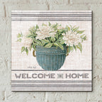 Epic Art 'Galvanized Peonies Welcome Home' by Cindy Jacobs, Acrylic Glass Wall Art,12x12