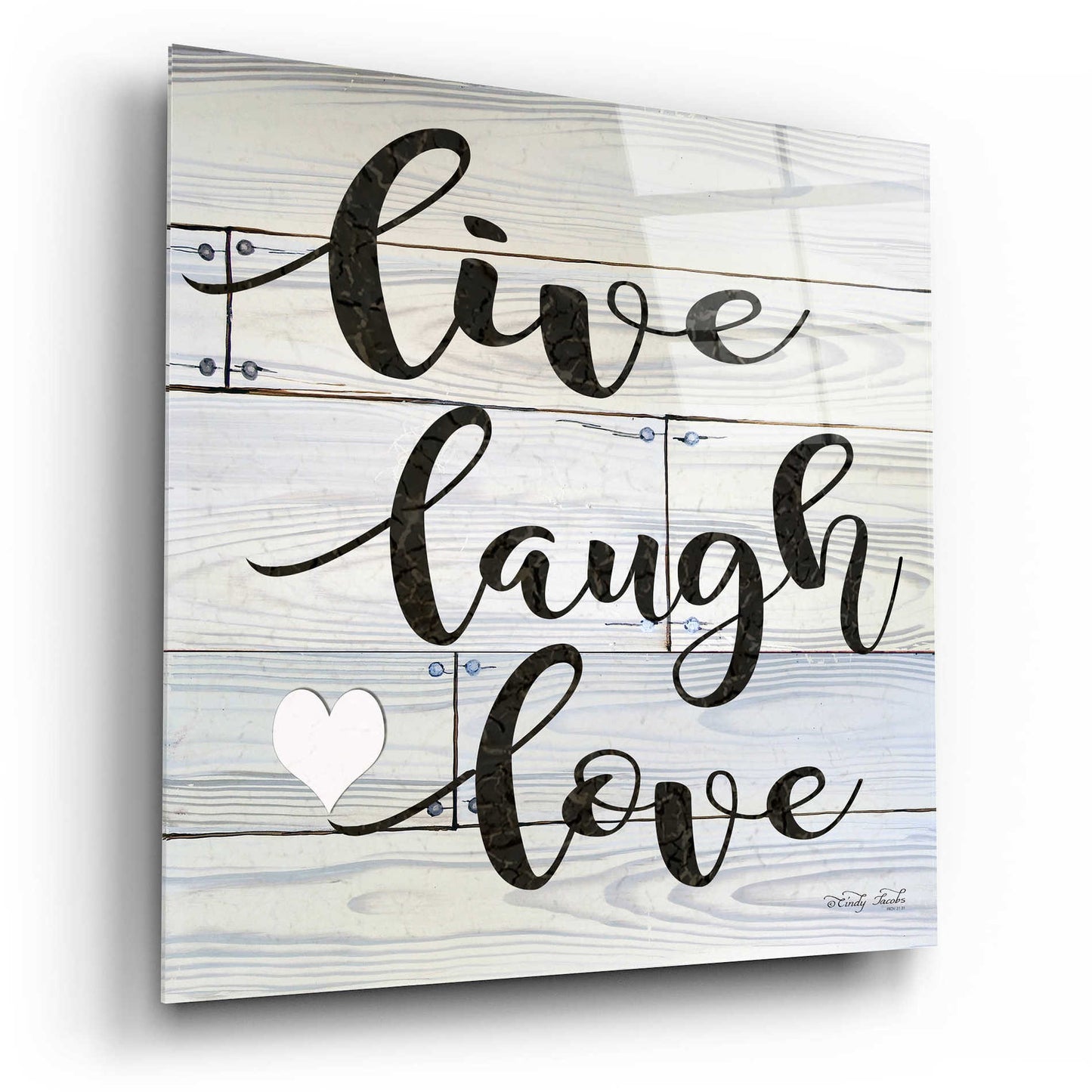 Epic Art 'Live, Laugh, Love' by Cindy Jacobs, Acrylic Glass Wall Art,12x12