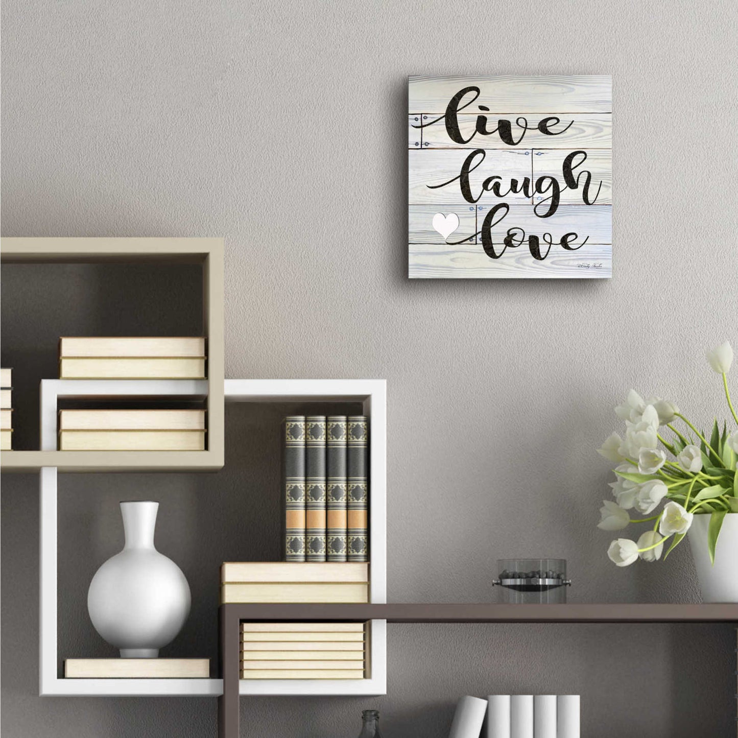 Epic Art 'Live, Laugh, Love' by Cindy Jacobs, Acrylic Glass Wall Art,12x12