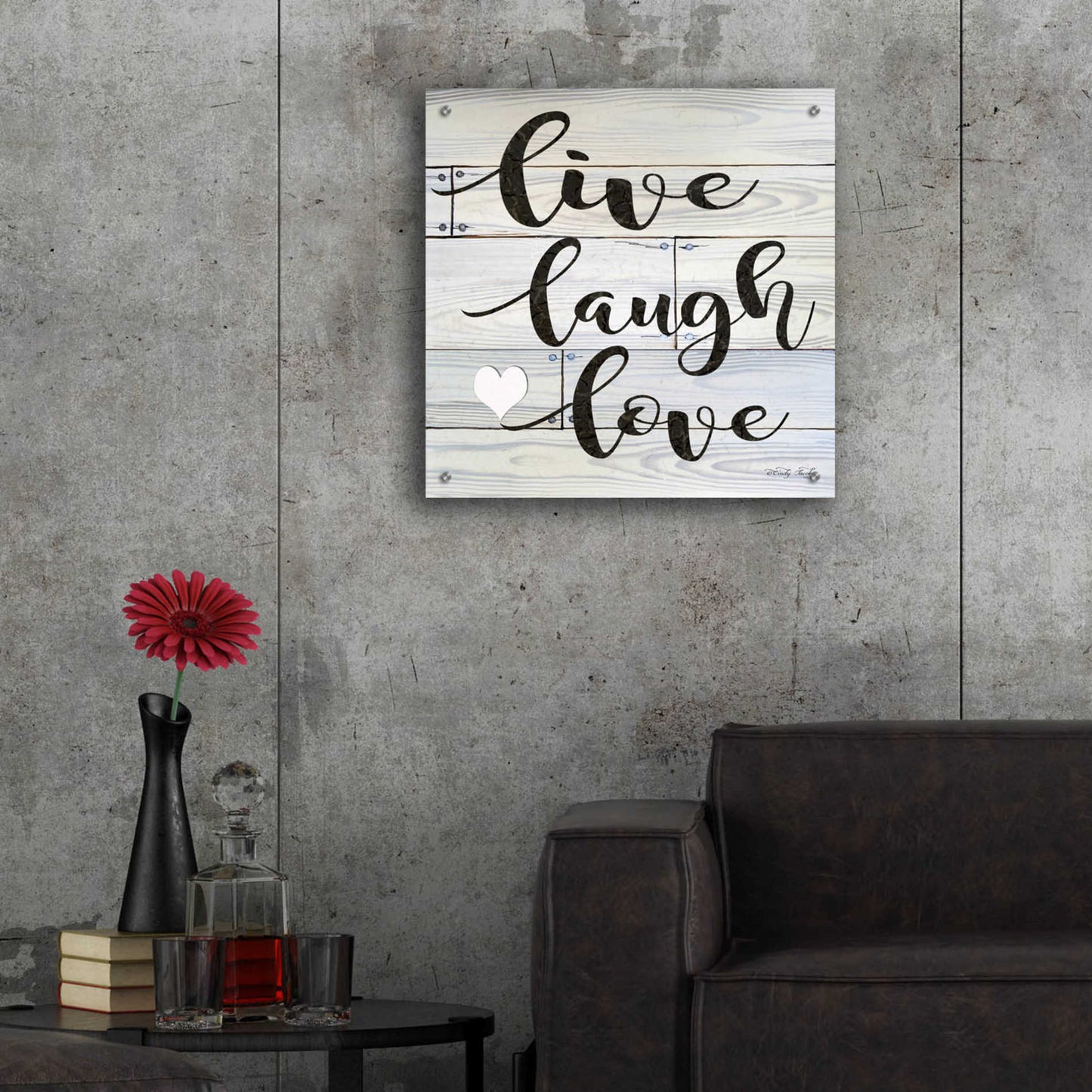 Epic Art 'Live, Laugh, Love' by Cindy Jacobs, Acrylic Glass Wall Art,24x24