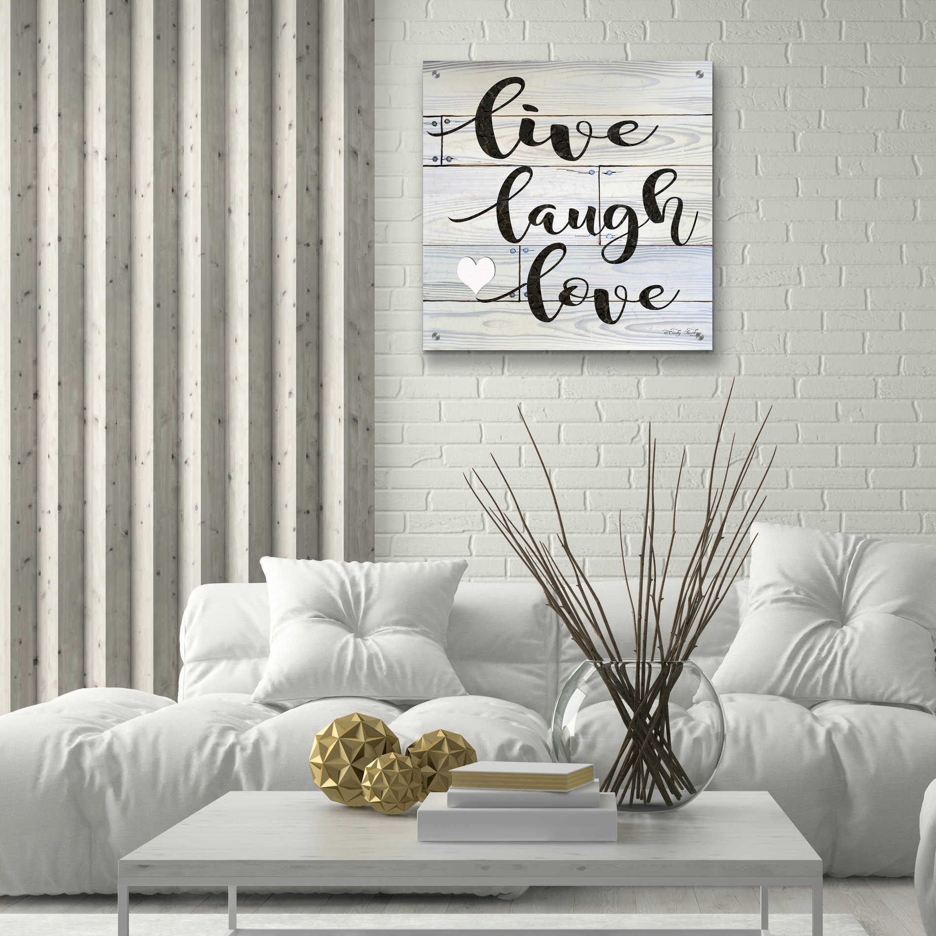 Epic Art 'Live, Laugh, Love' by Cindy Jacobs, Acrylic Glass Wall Art,24x24